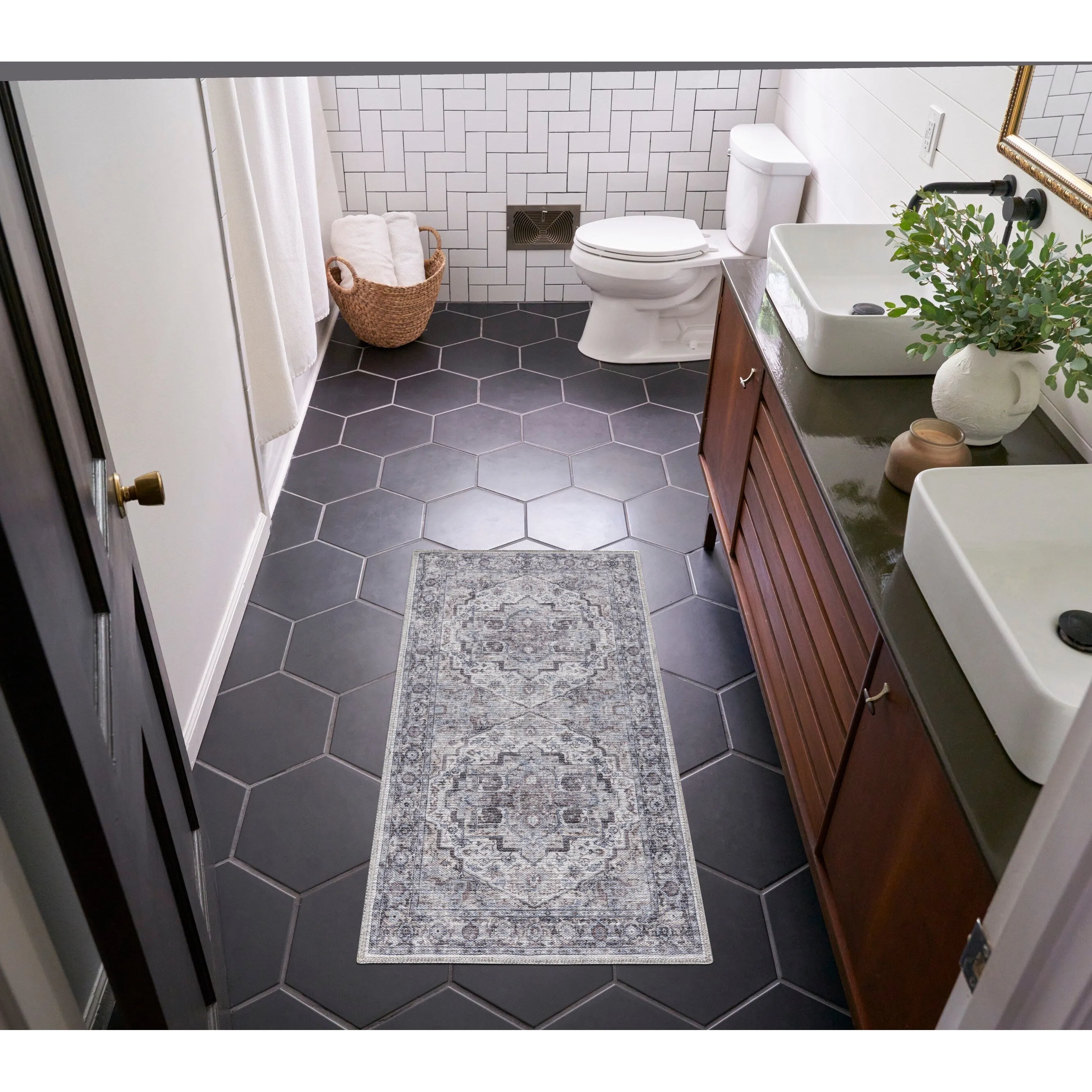 New Concept Washables Persian Boho Machine Washable Area Rug