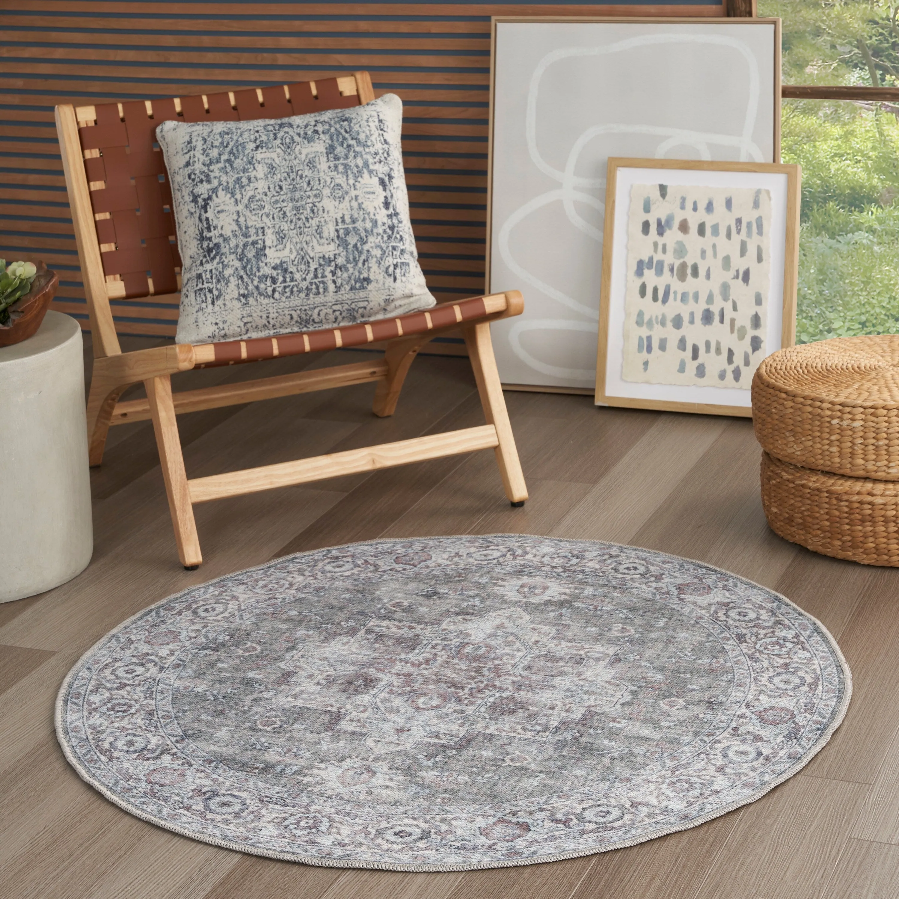 New Concept Washables Persian Boho Machine Washable Area Rug