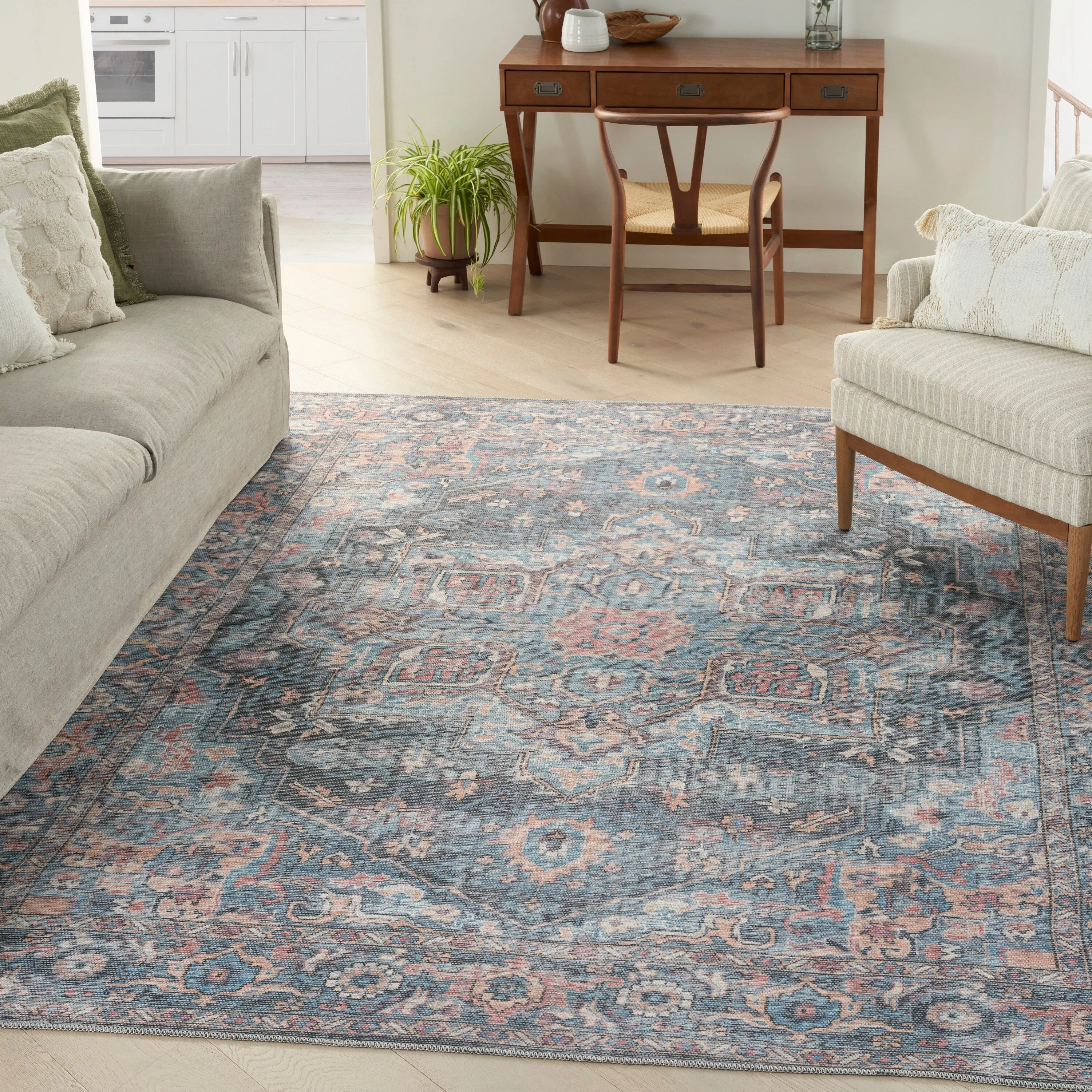 New Concept Washables Persian Boho Machine Washable Area Rug