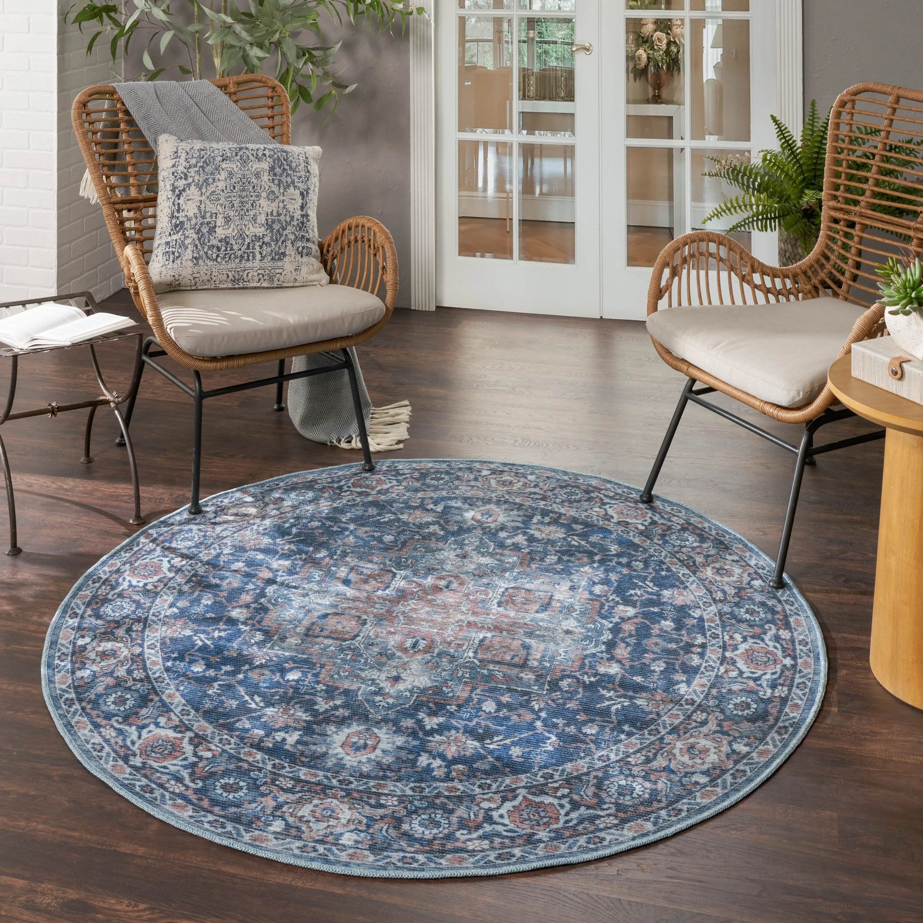 New Concept Washables Persian Boho Machine Washable Area Rug