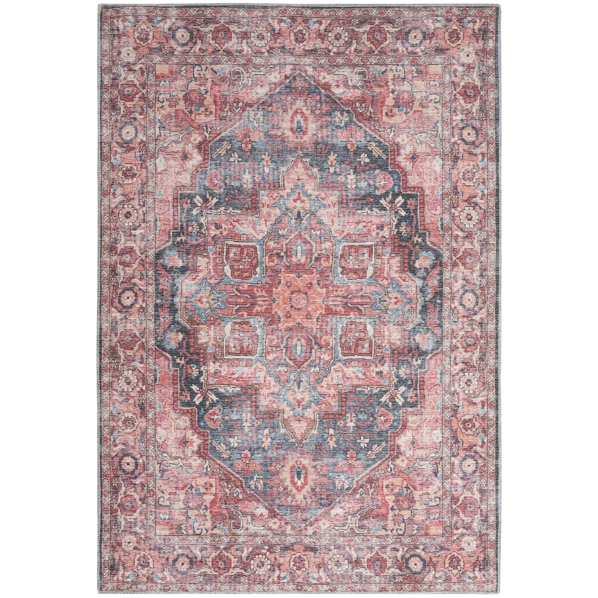 New Concept Washables Persian Boho Machine Washable Area Rug
