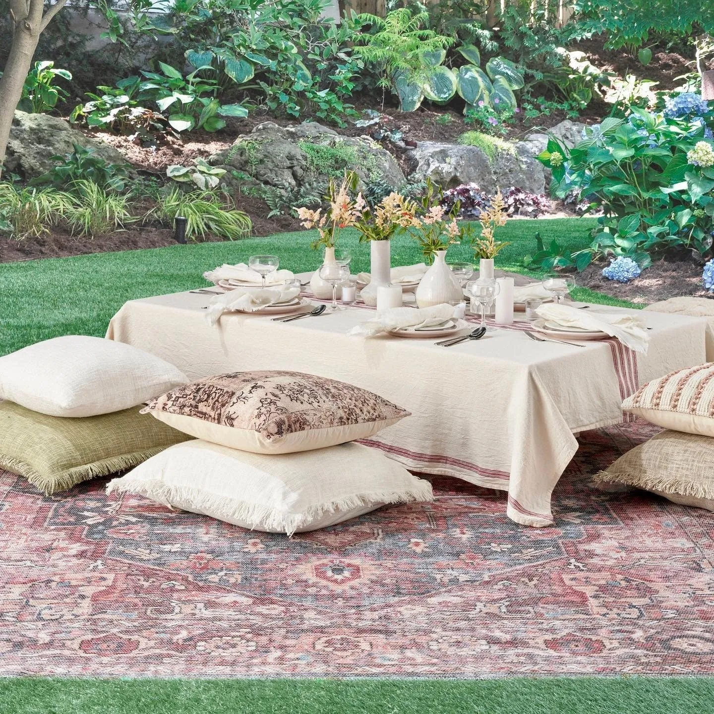 New Concept Washables Persian Boho Machine Washable Area Rug