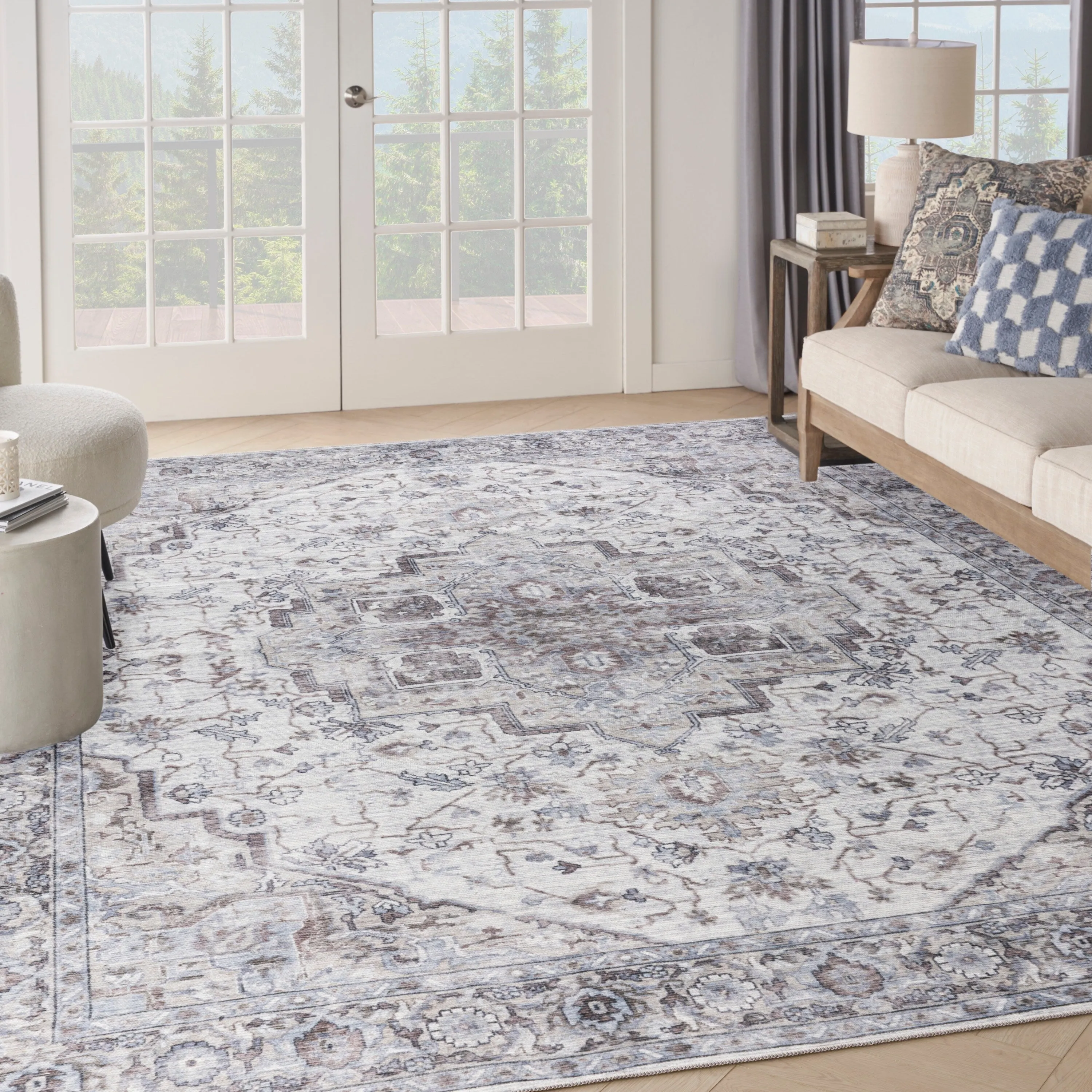 New Concept Washables Persian Boho Machine Washable Area Rug