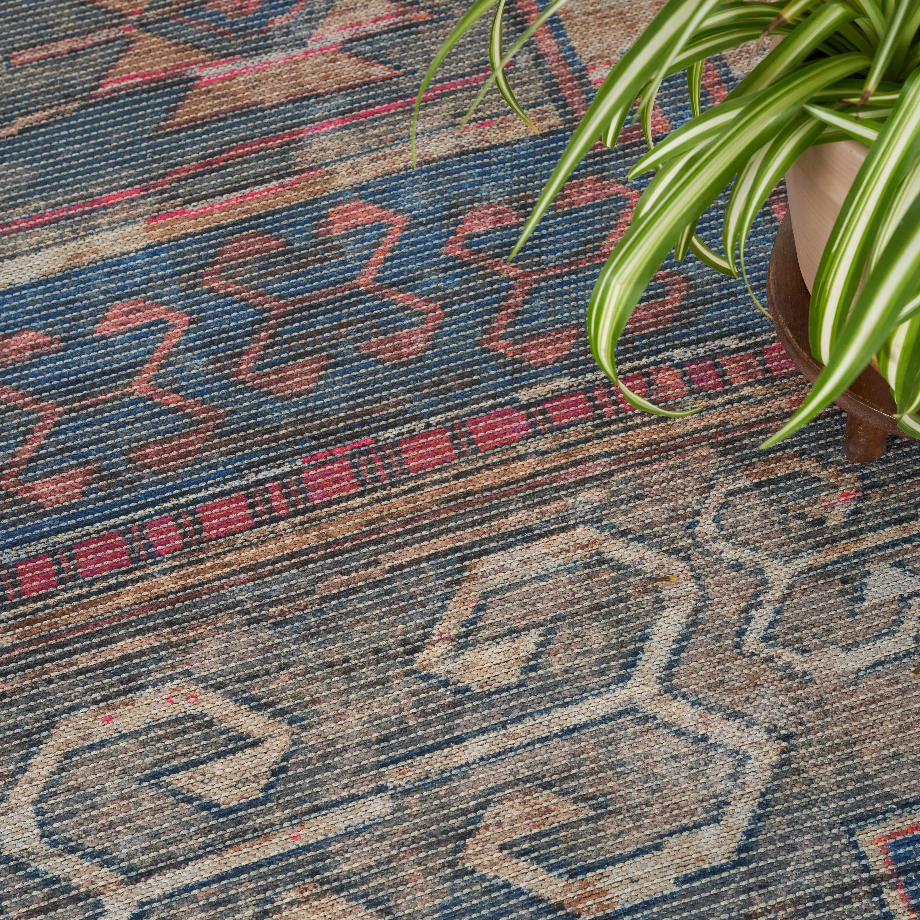 New Concept Washables Southwestern Machine Washable Area Rug