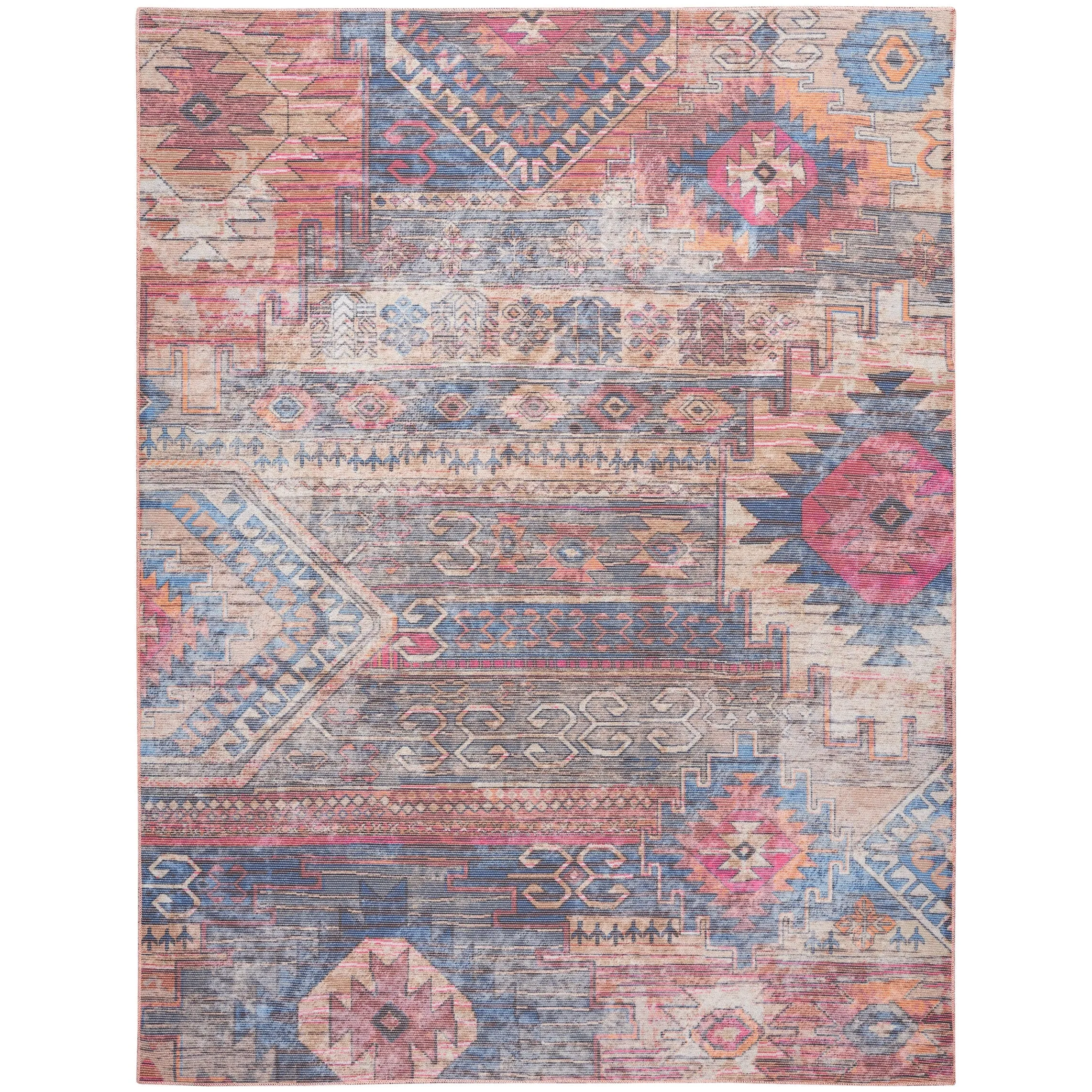 New Concept Washables Southwestern Machine Washable Area Rug