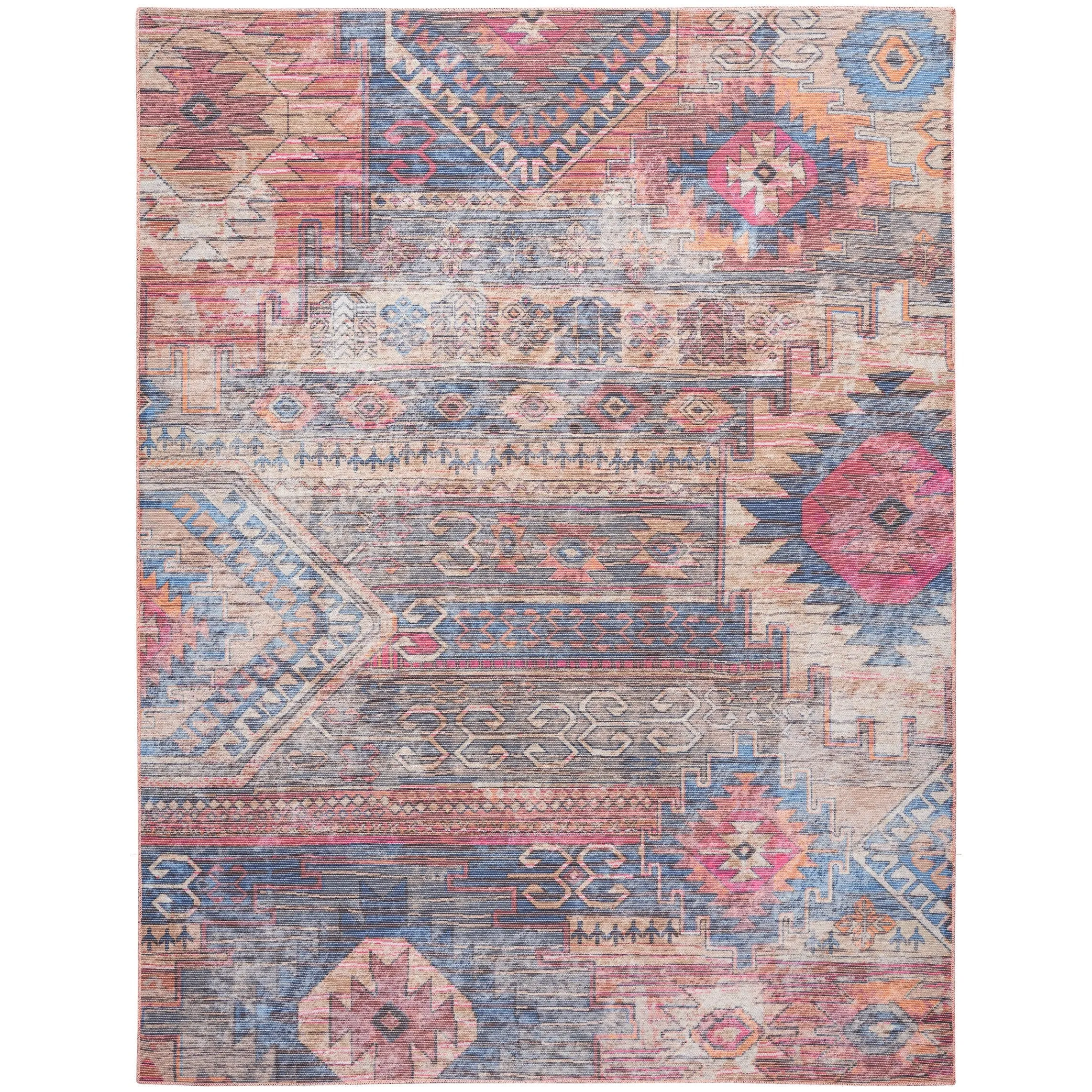 New Concept Washables Southwestern Machine Washable Area Rug