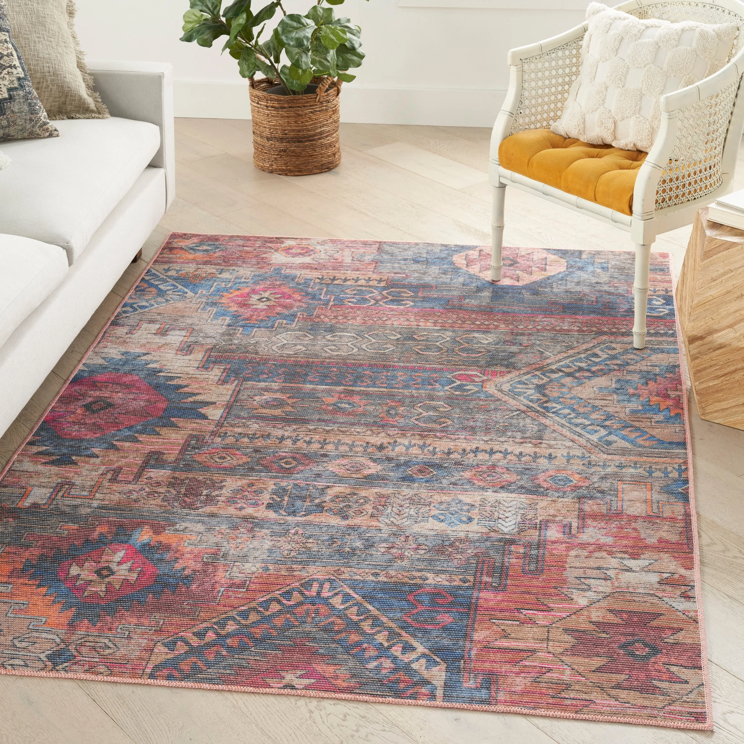 New Concept Washables Southwestern Machine Washable Area Rug
