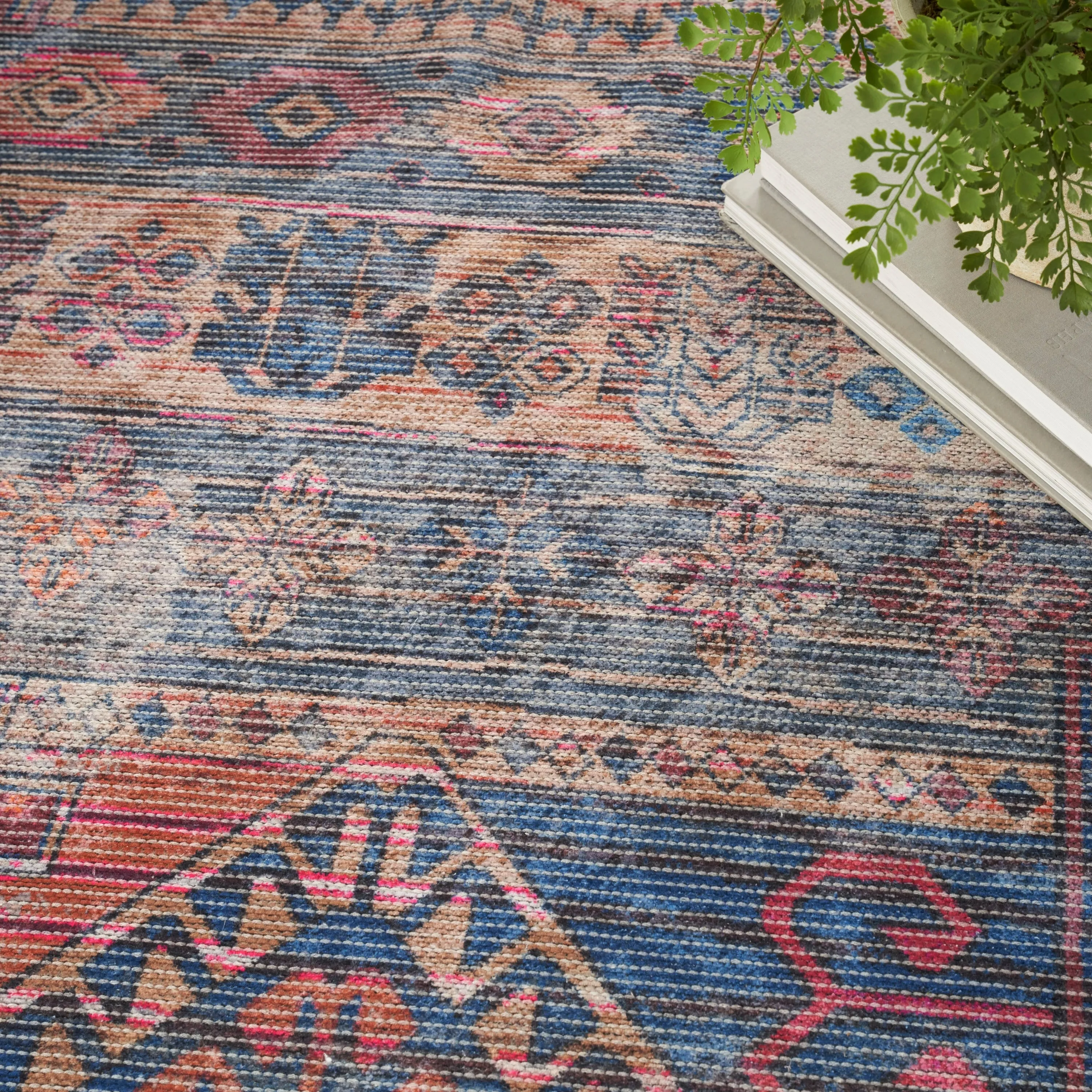 New Concept Washables Southwestern Machine Washable Area Rug