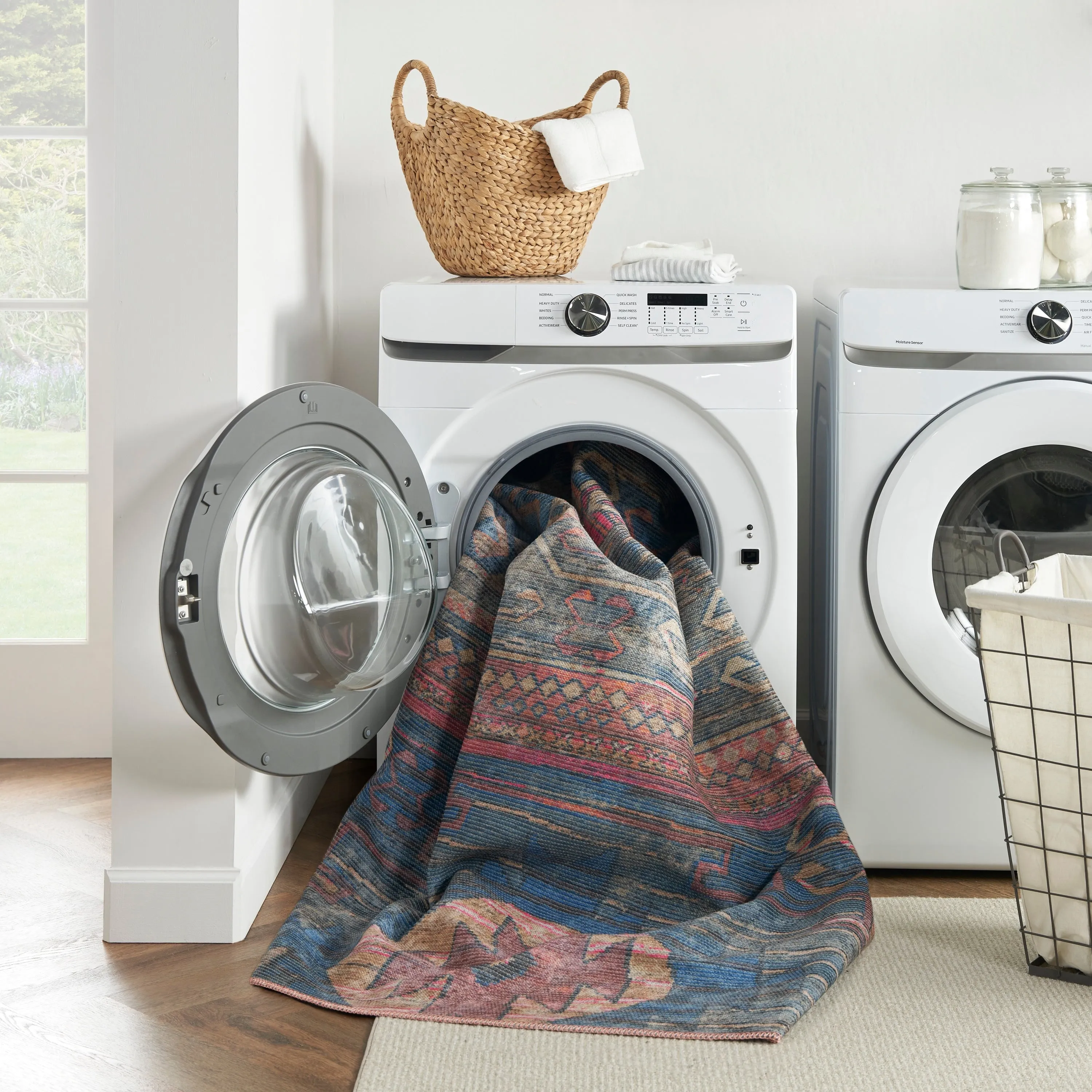 New Concept Washables Southwestern Machine Washable Area Rug