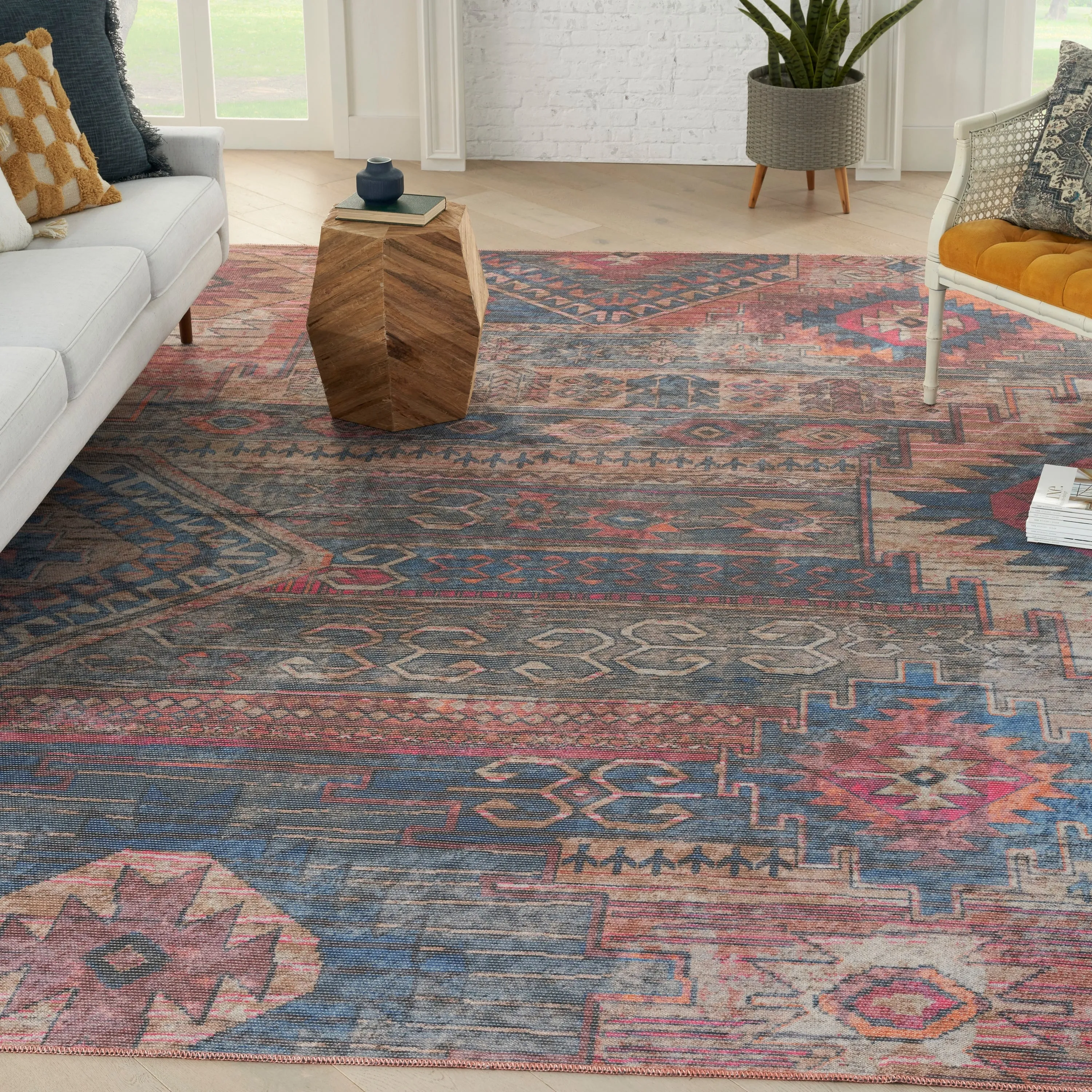 New Concept Washables Southwestern Machine Washable Area Rug