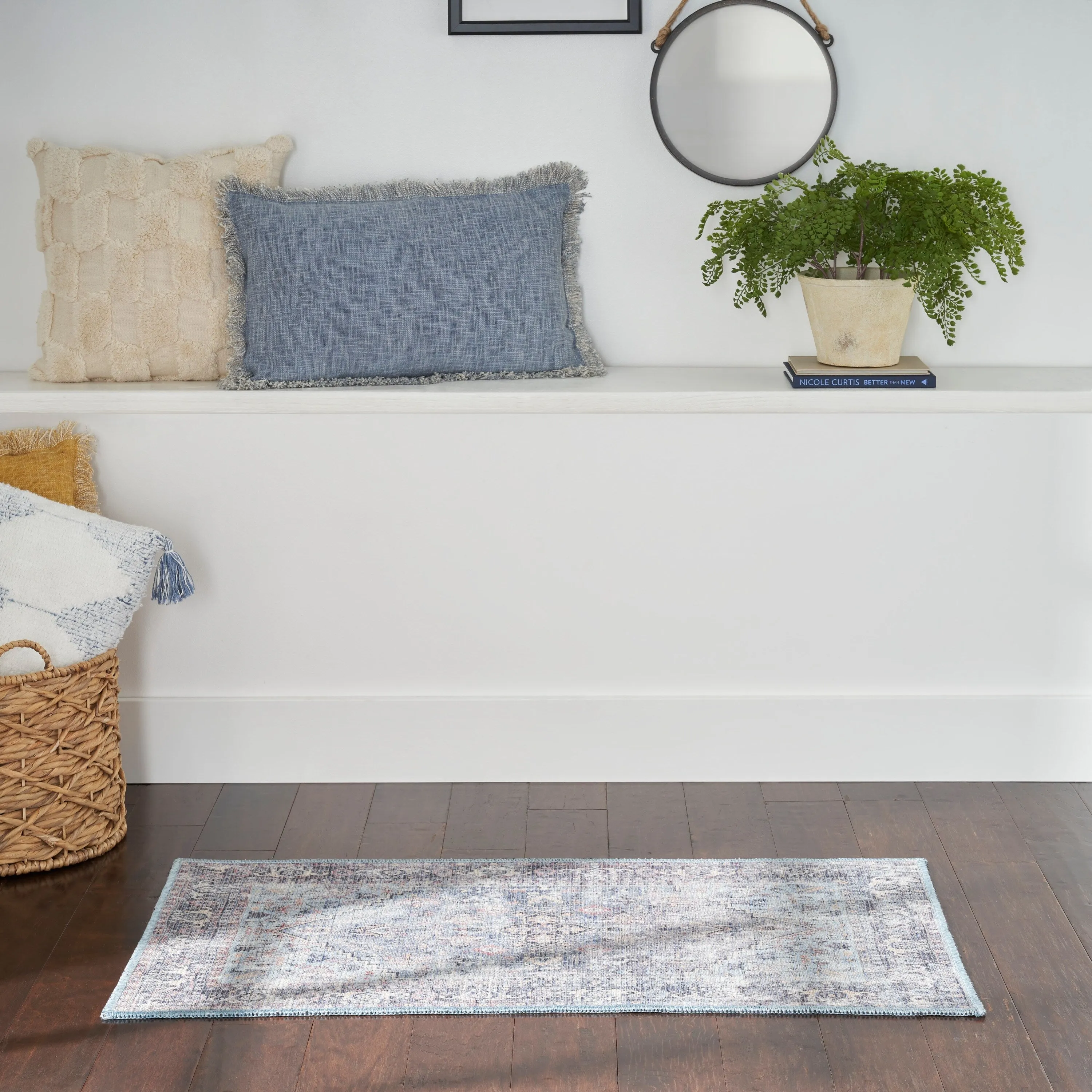 New Concept Washables Vintage Medallion Machine Washable Area Rug