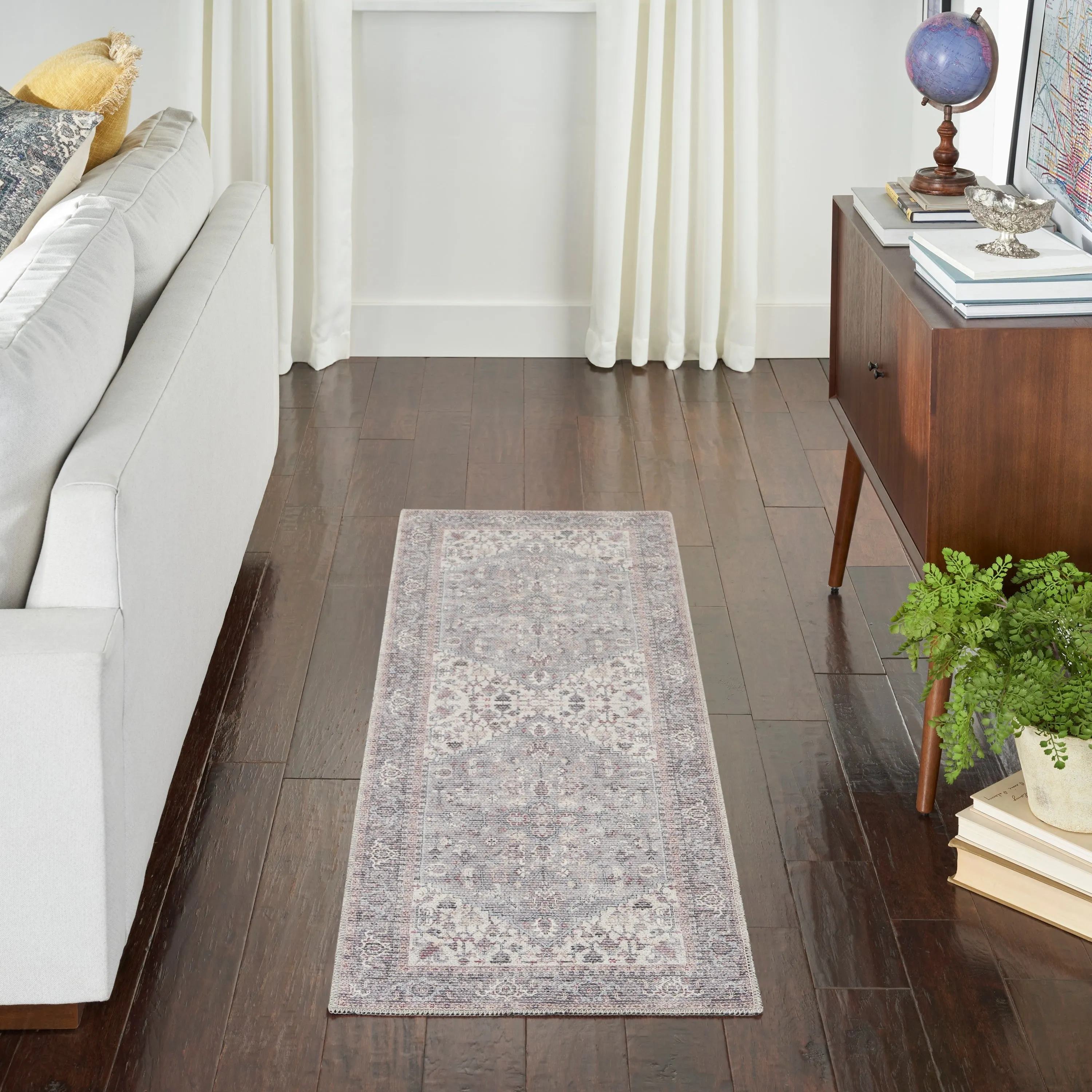New Concept Washables Vintage Medallion Machine Washable Area Rug