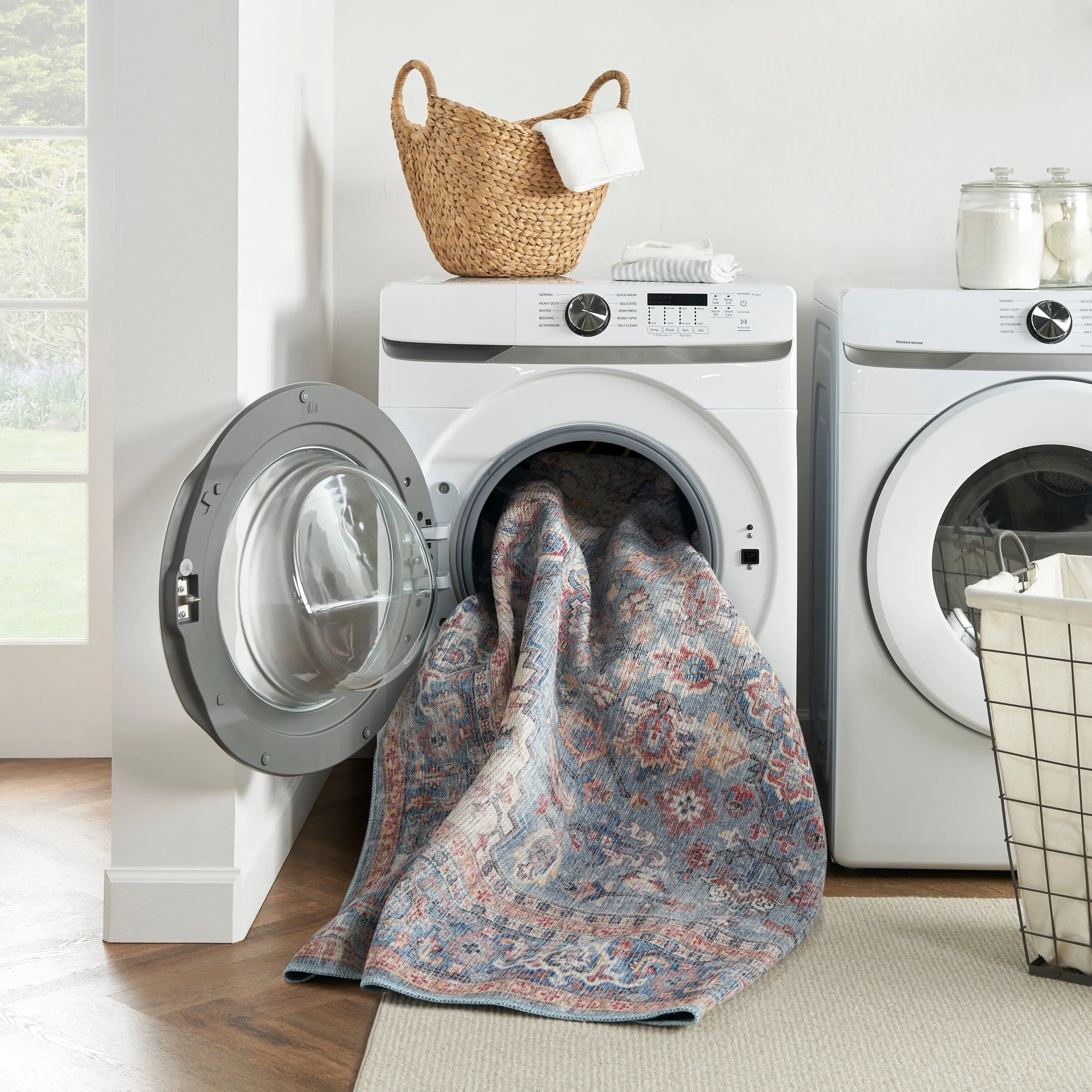 New Concept Washables Vintage Medallion Machine Washable Area Rug