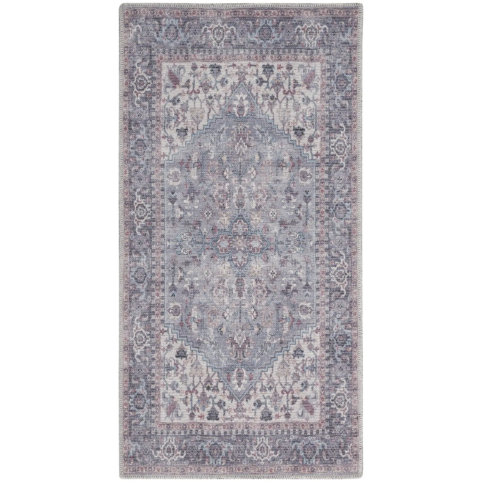New Concept Washables Vintage Medallion Machine Washable Area Rug