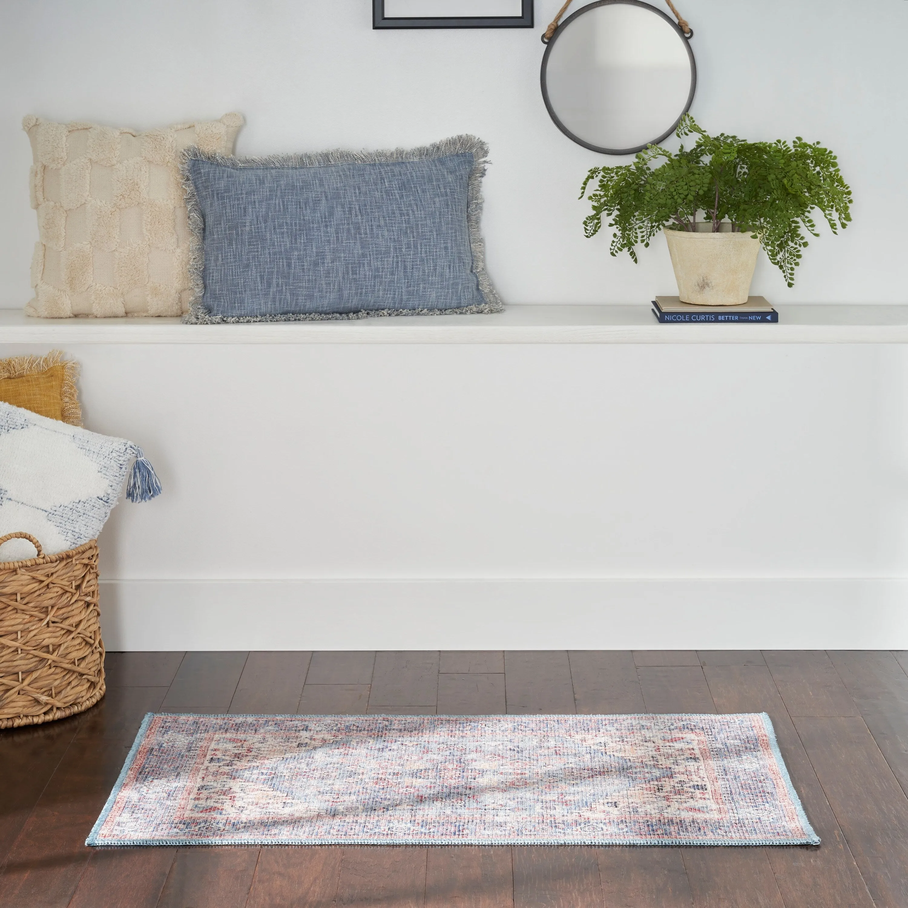 New Concept Washables Vintage Medallion Machine Washable Area Rug