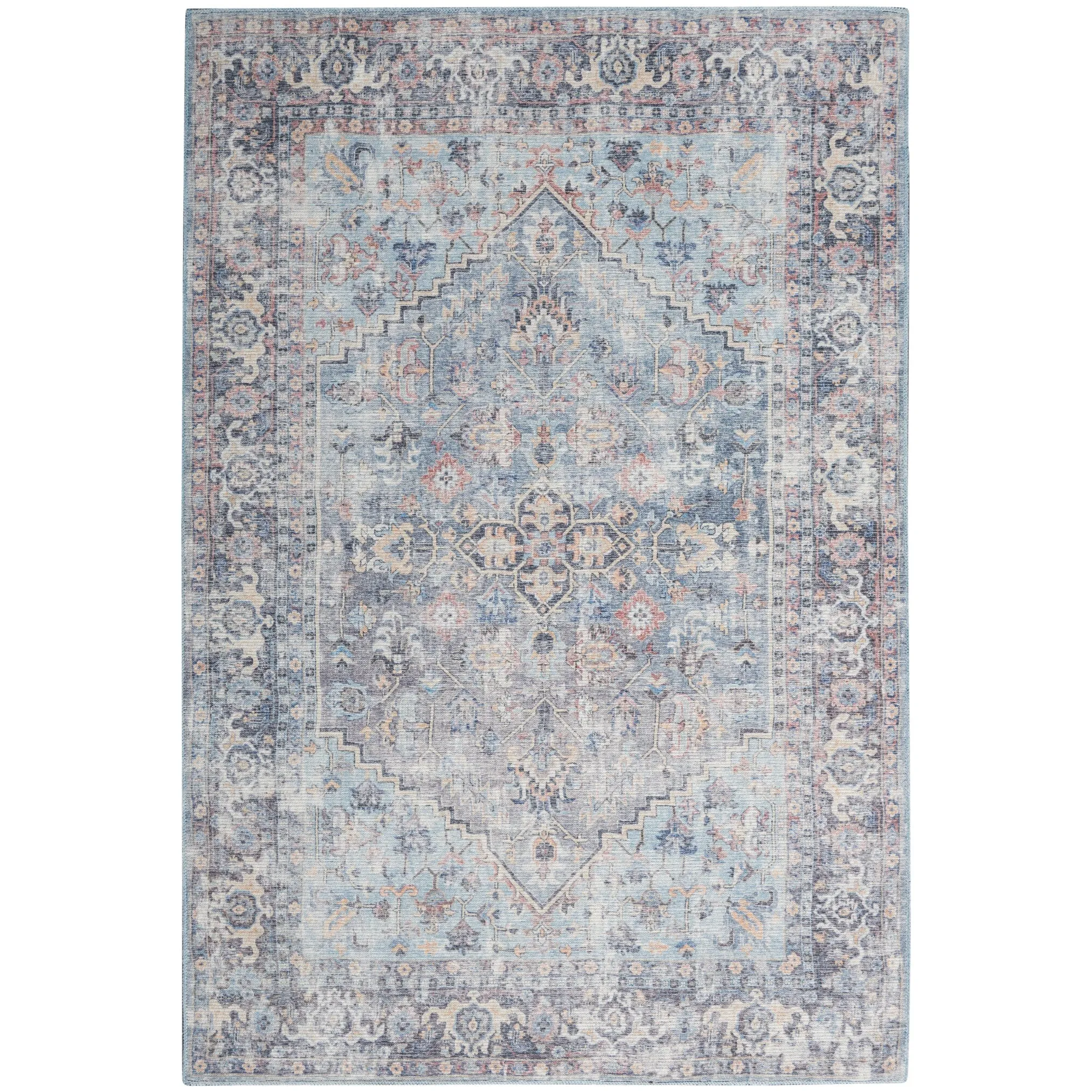 New Concept Washables Vintage Medallion Machine Washable Area Rug