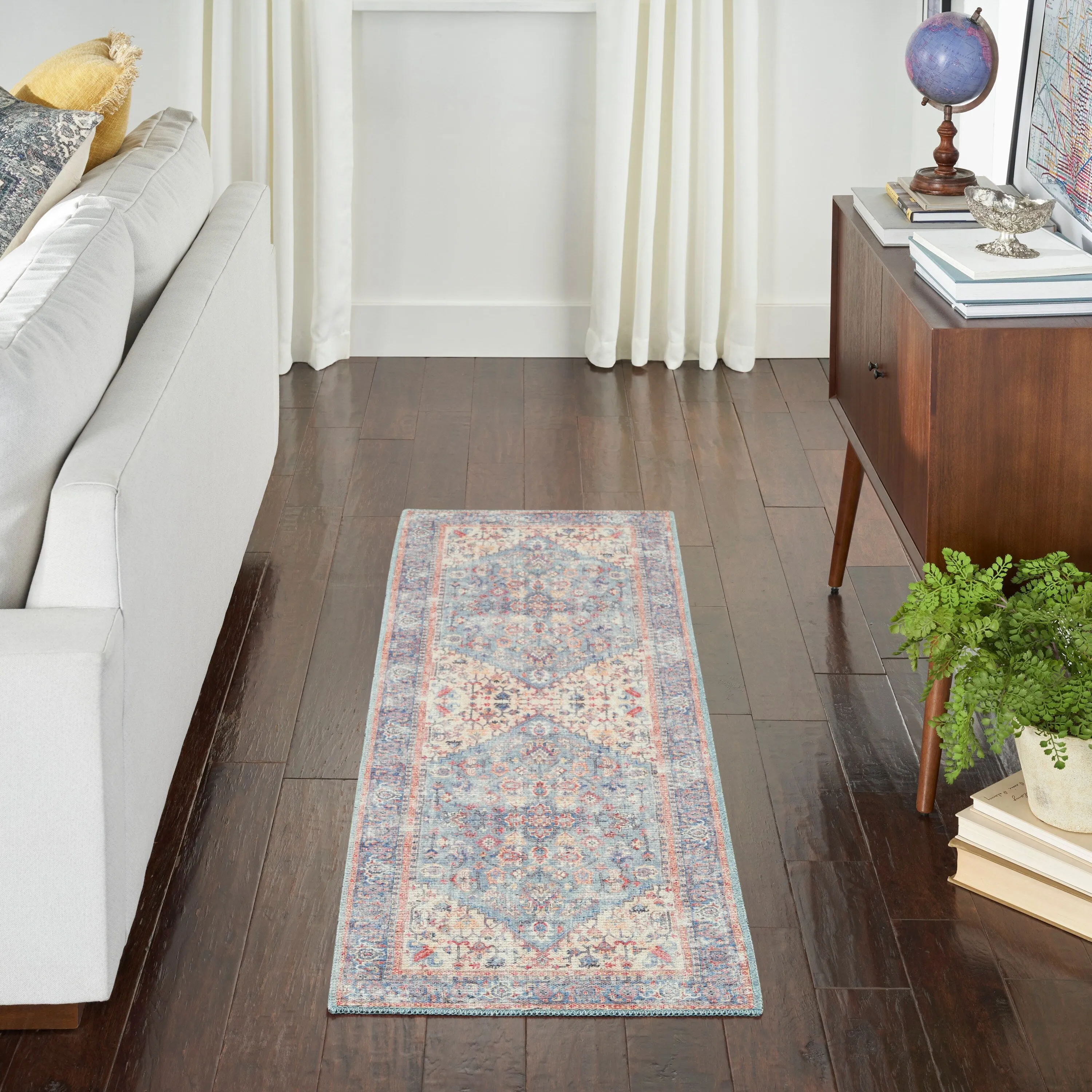 New Concept Washables Vintage Medallion Machine Washable Area Rug