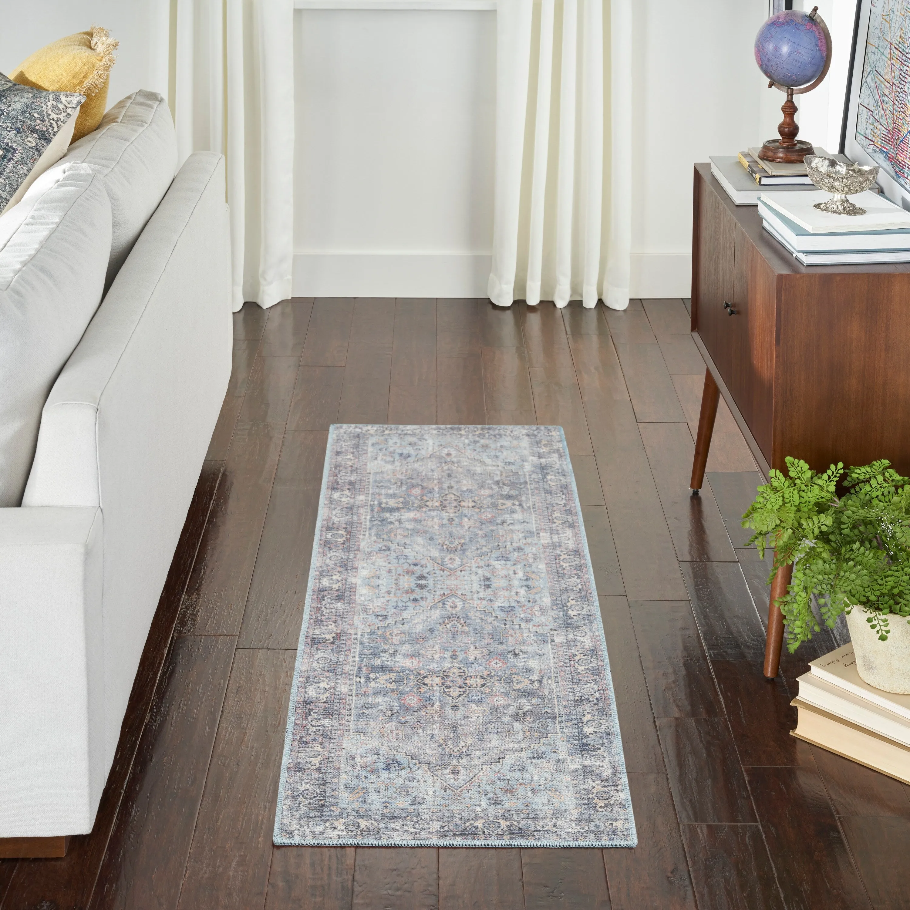 New Concept Washables Vintage Medallion Machine Washable Area Rug