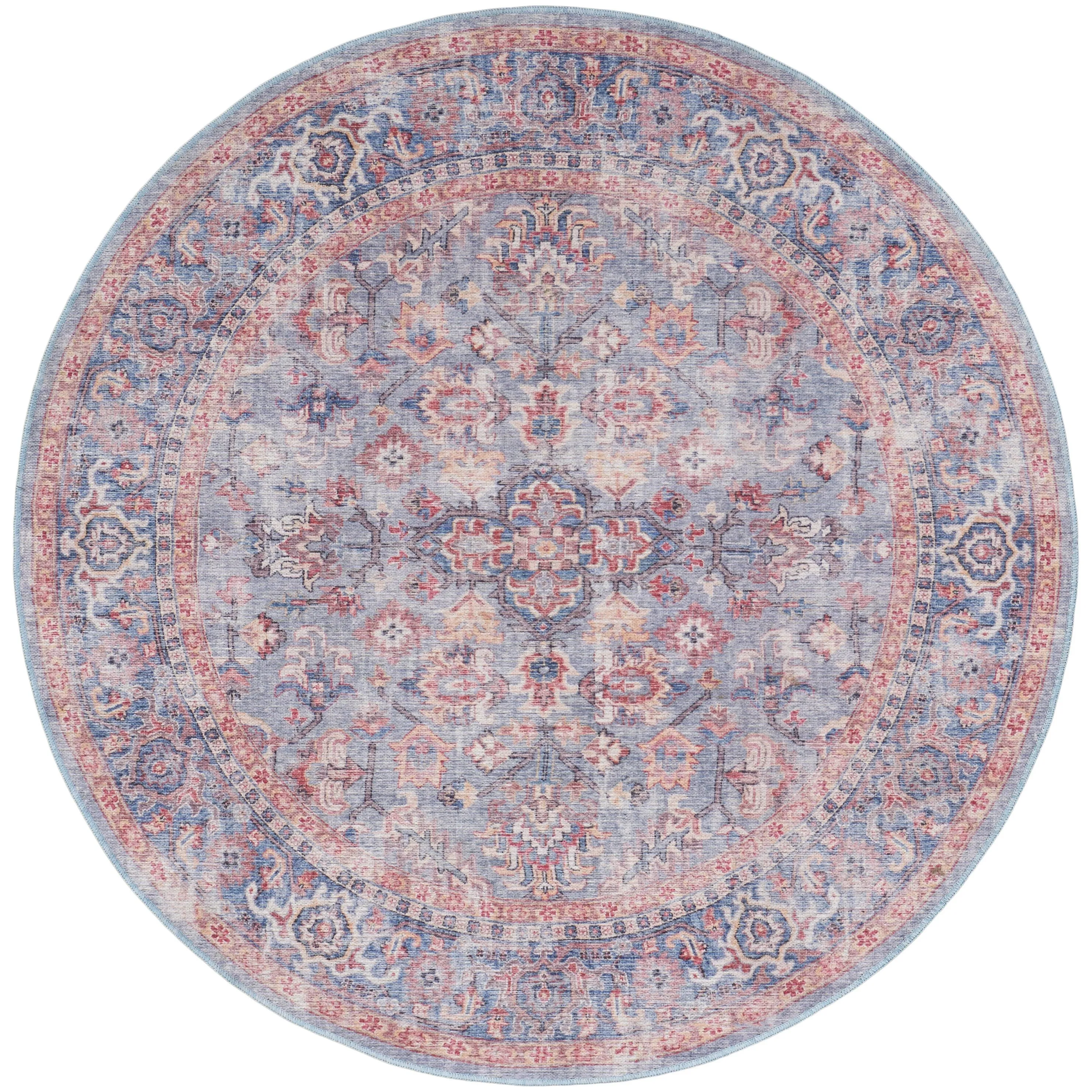 New Concept Washables Vintage Medallion Machine Washable Area Rug