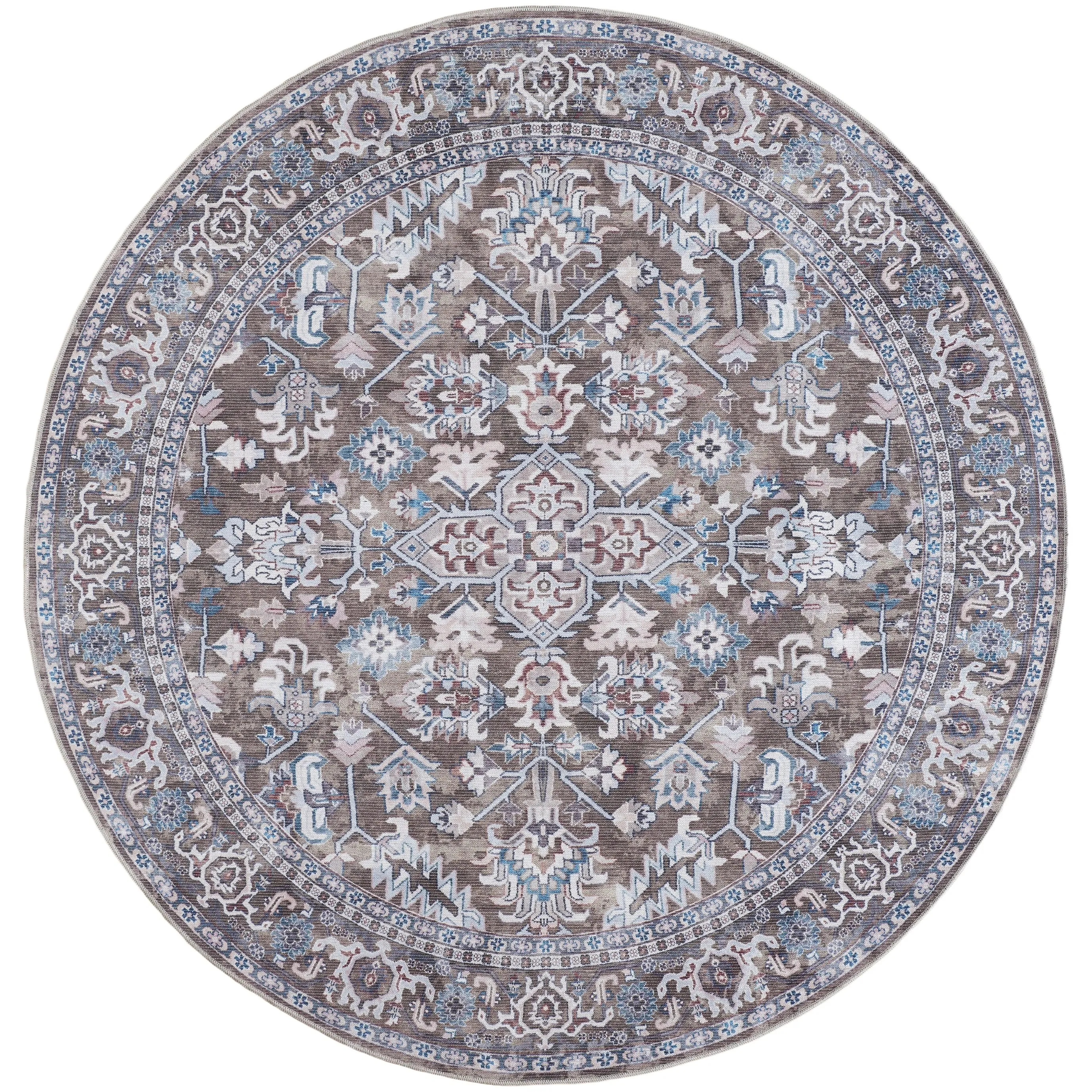New Concept Washables Vintage Medallion Machine Washable Area Rug