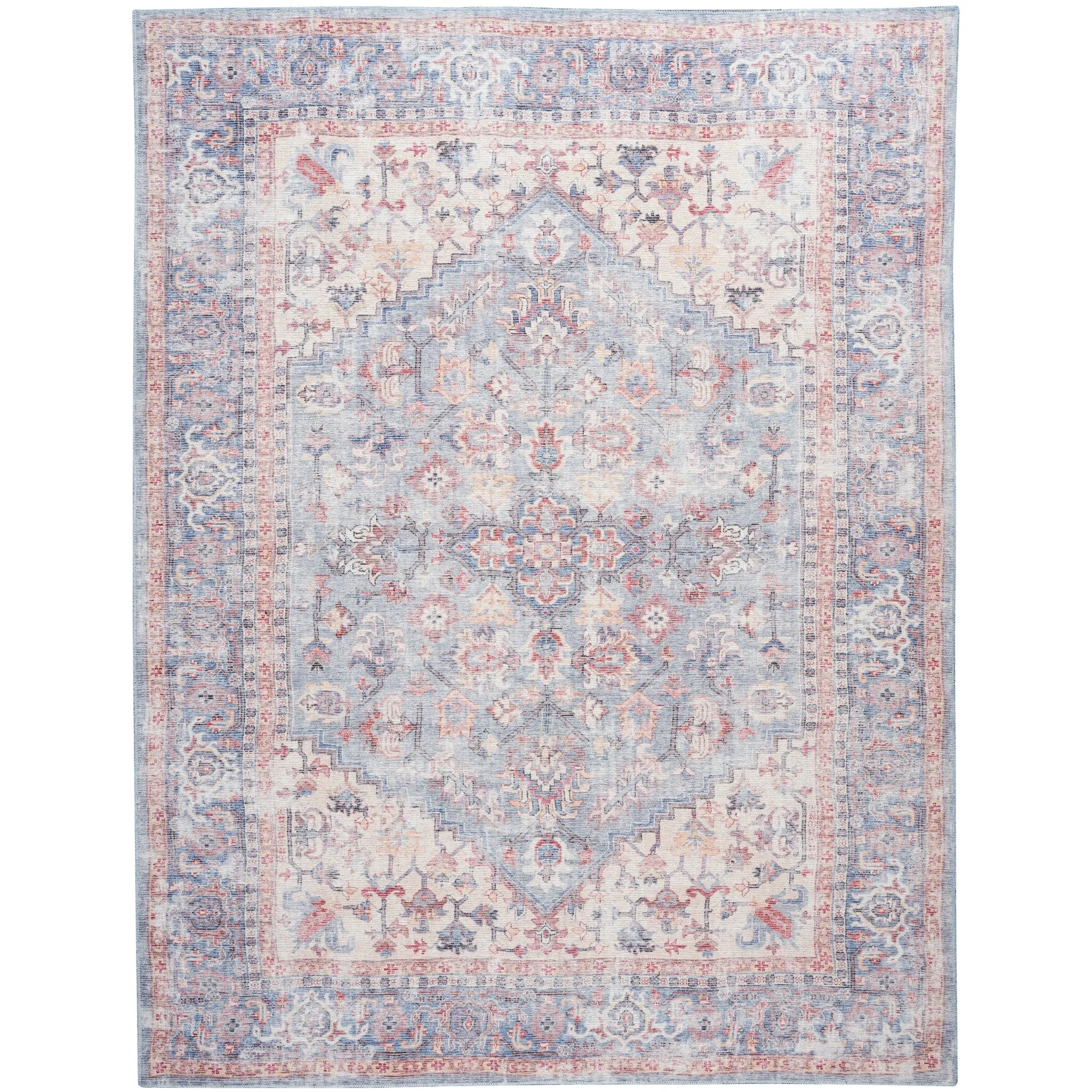 New Concept Washables Vintage Medallion Machine Washable Area Rug