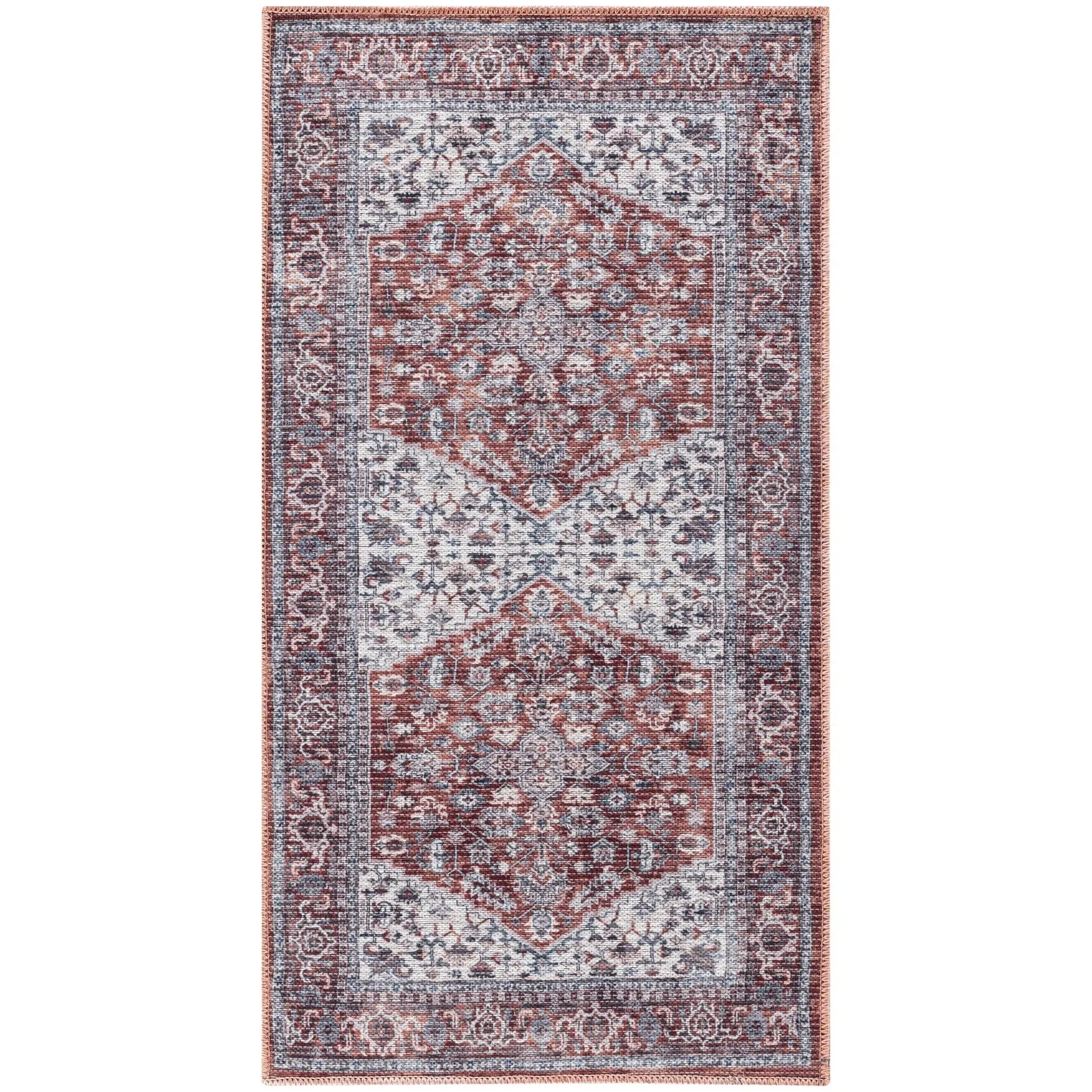 New Concept Washables Vintage Medallion Machine Washable Area Rug