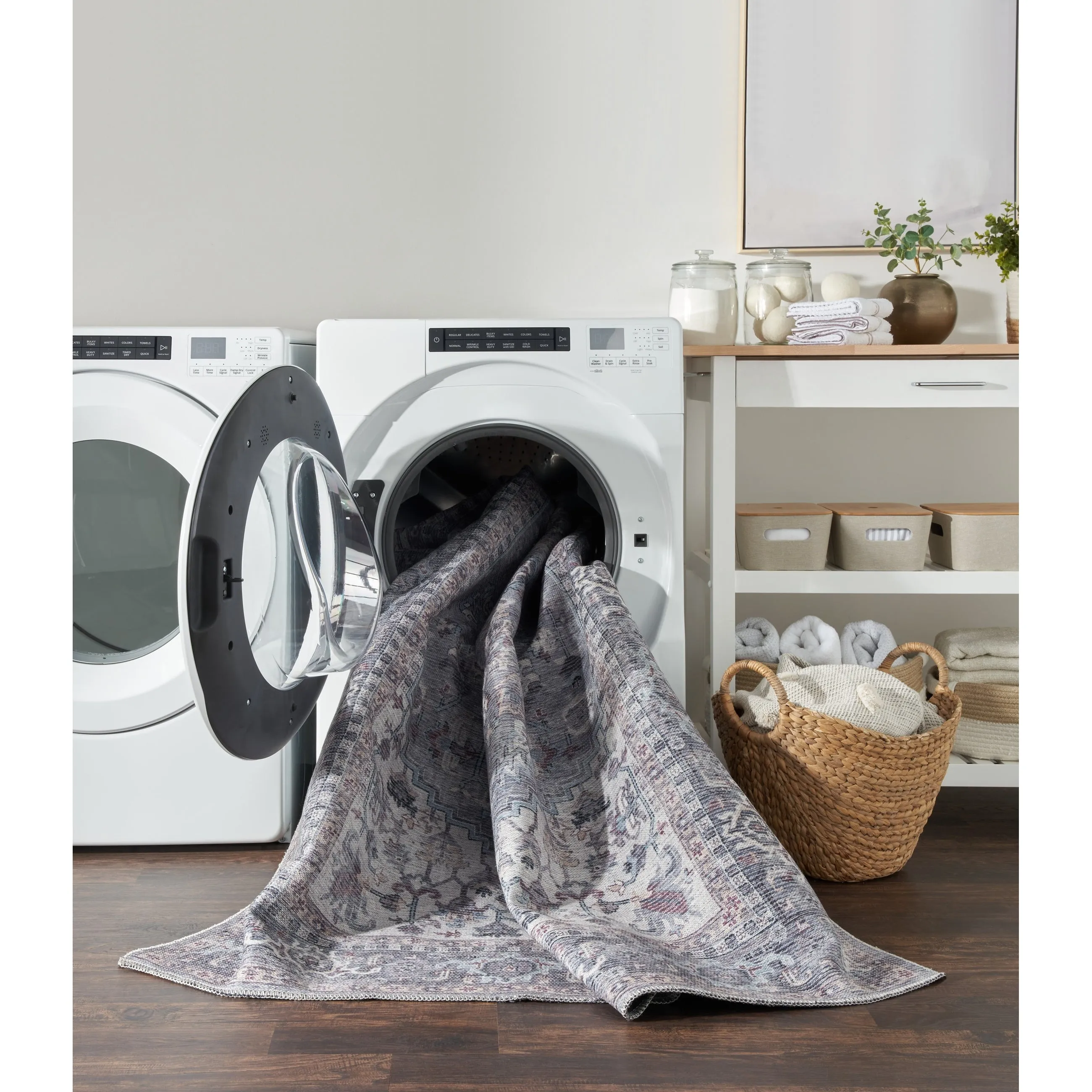 New Concept Washables Vintage Medallion Machine Washable Area Rug