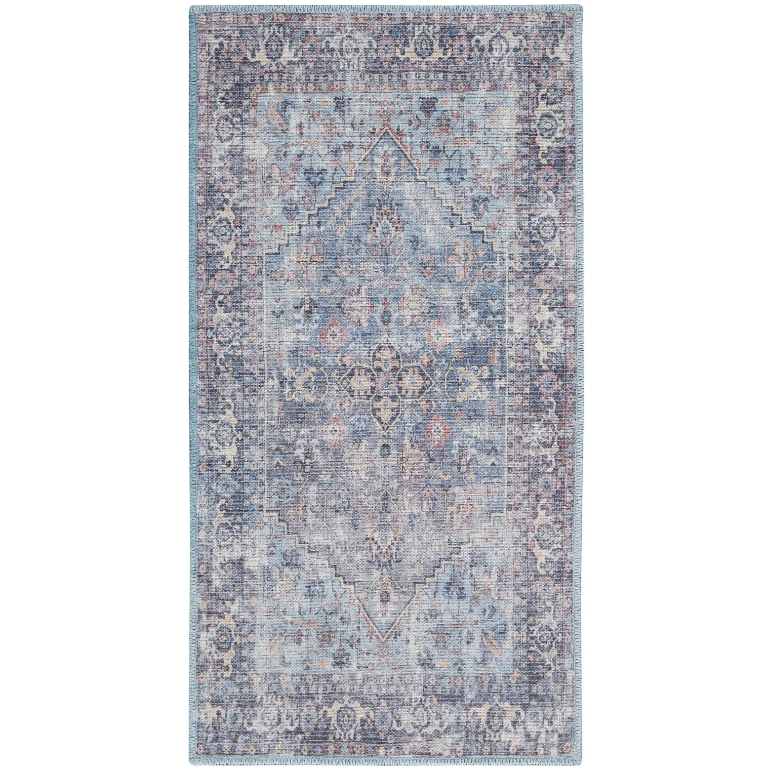 New Concept Washables Vintage Medallion Machine Washable Area Rug