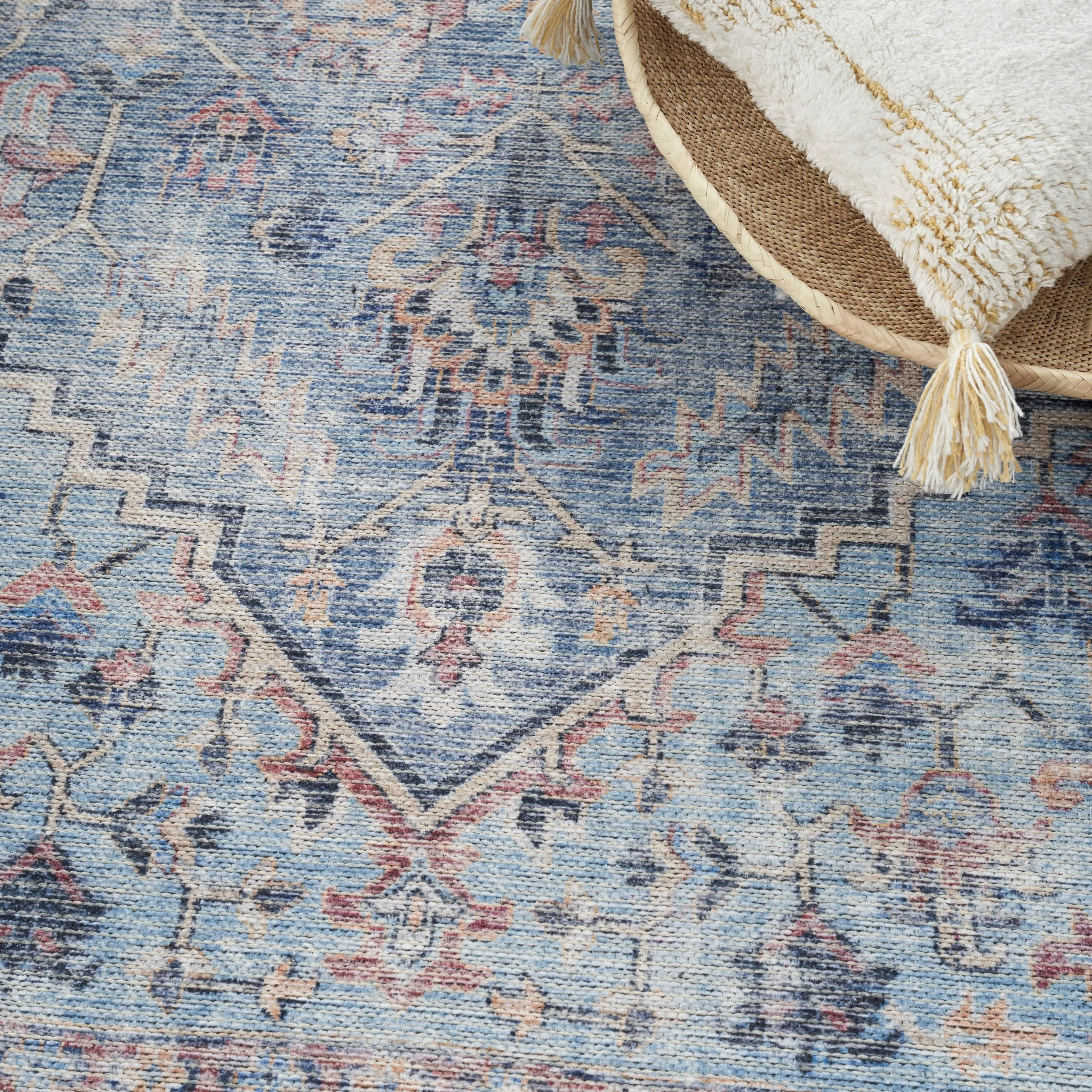 New Concept Washables Vintage Medallion Machine Washable Area Rug