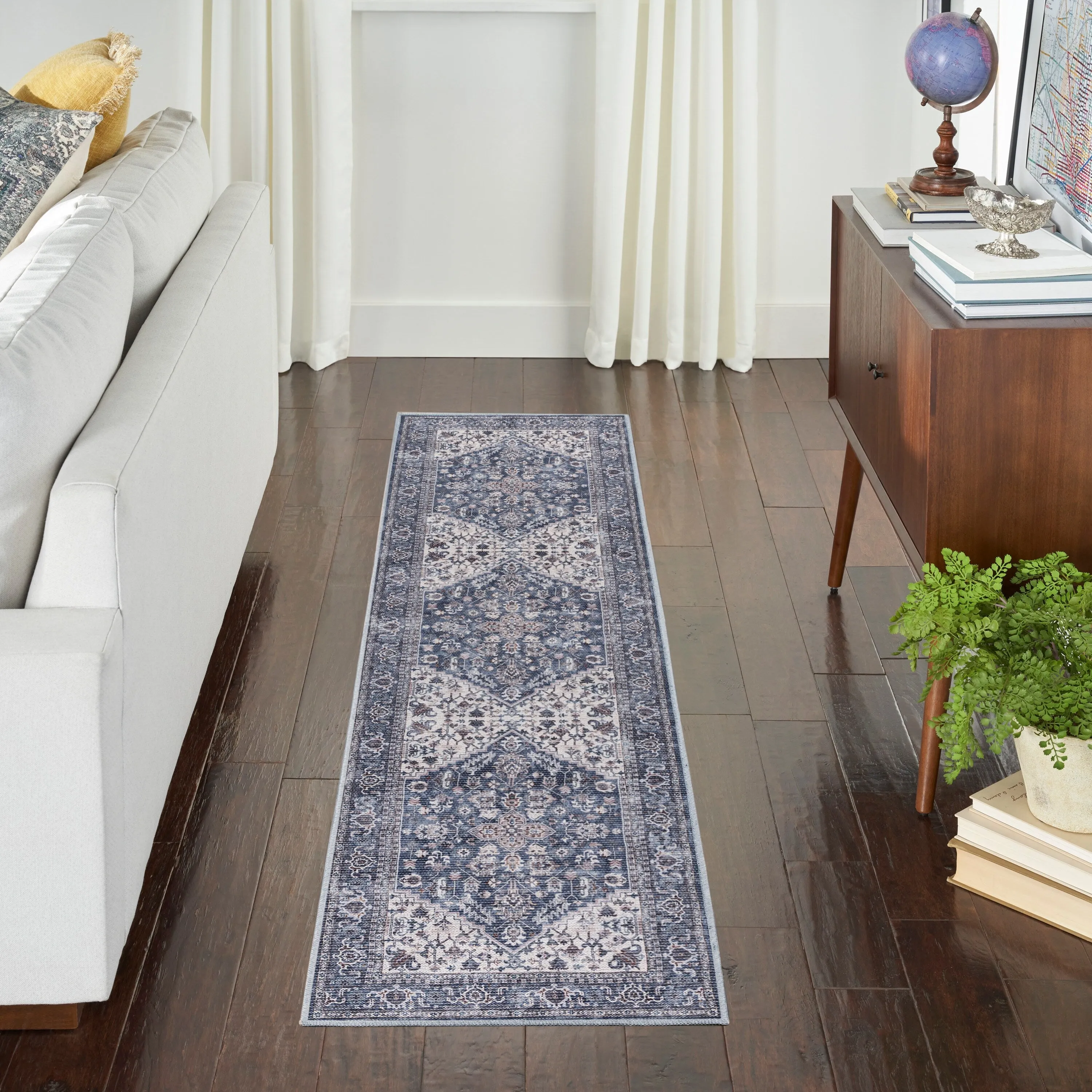 New Concept Washables Vintage Medallion Machine Washable Area Rug