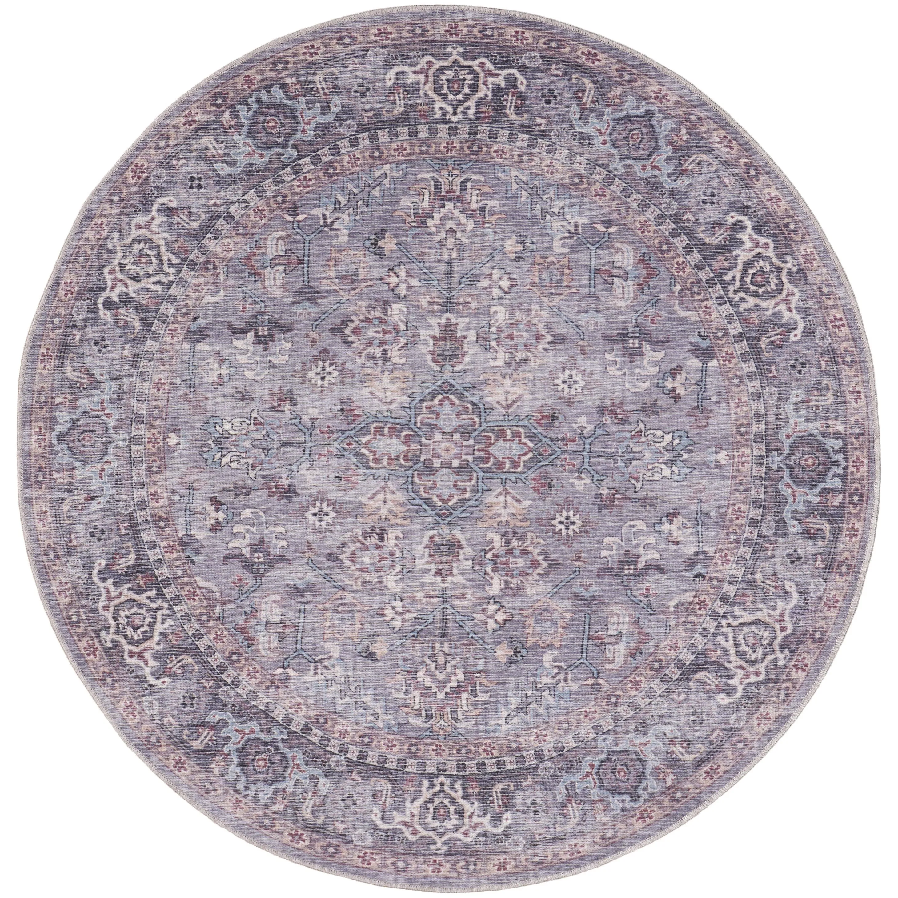 New Concept Washables Vintage Medallion Machine Washable Area Rug