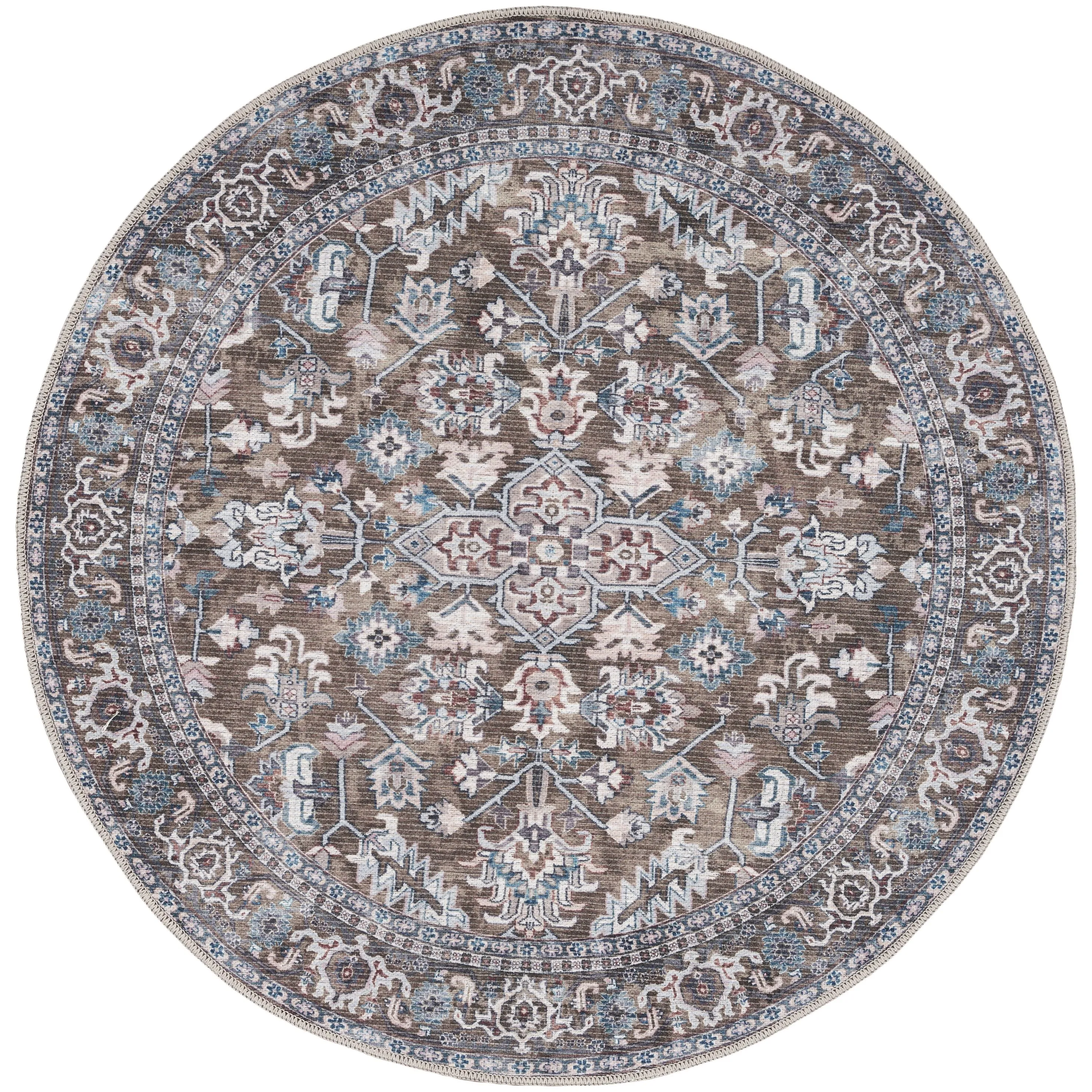 New Concept Washables Vintage Medallion Machine Washable Area Rug