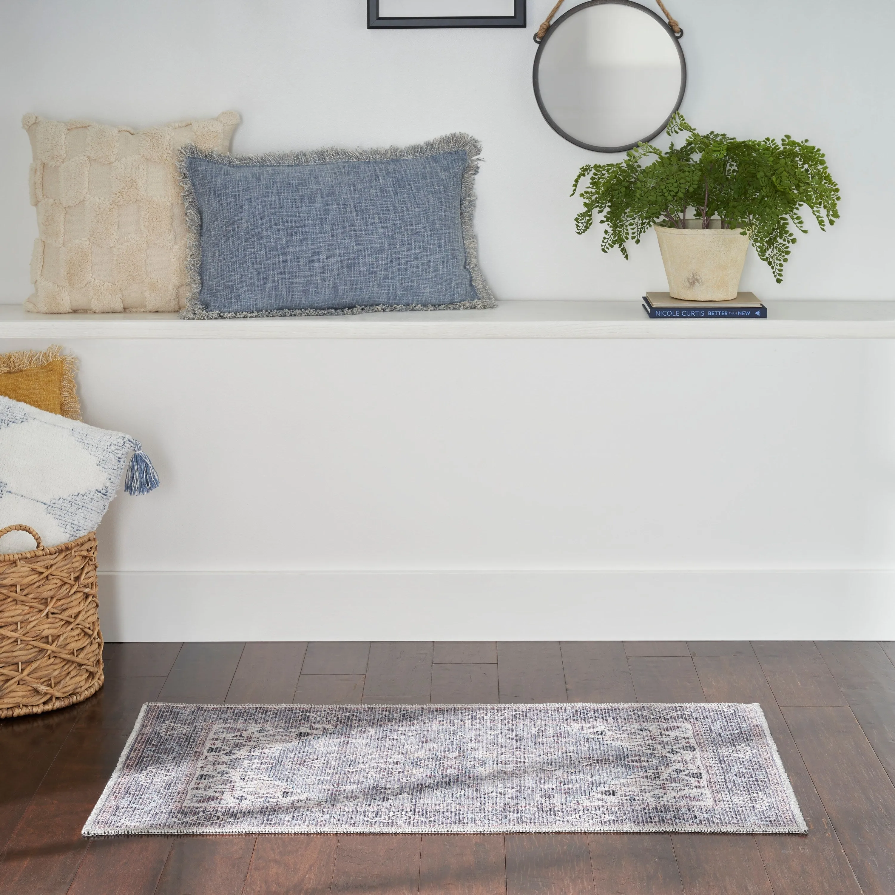 New Concept Washables Vintage Medallion Machine Washable Area Rug
