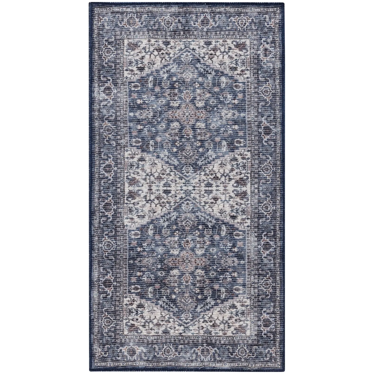 New Concept Washables Vintage Medallion Machine Washable Area Rug