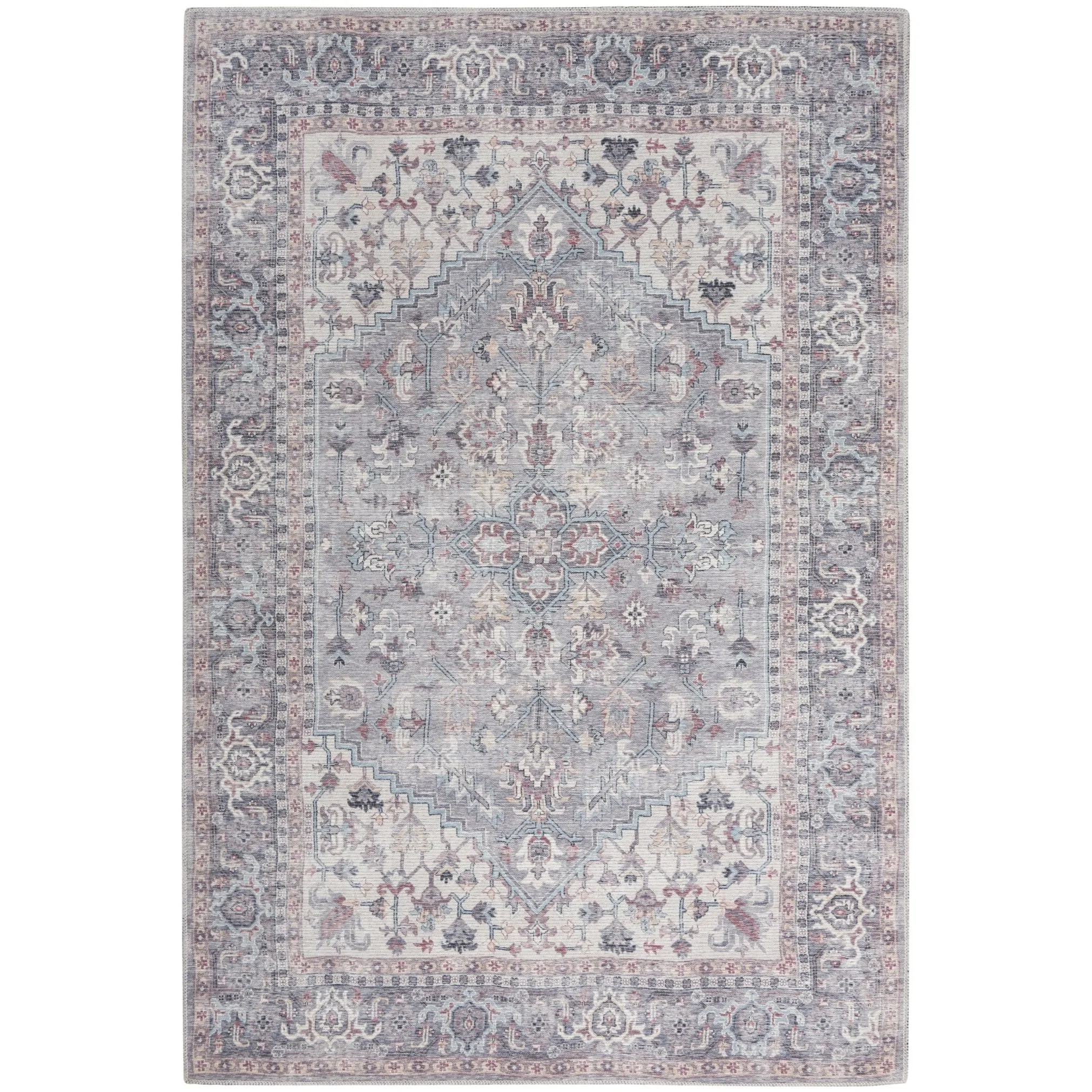 New Concept Washables Vintage Medallion Machine Washable Area Rug