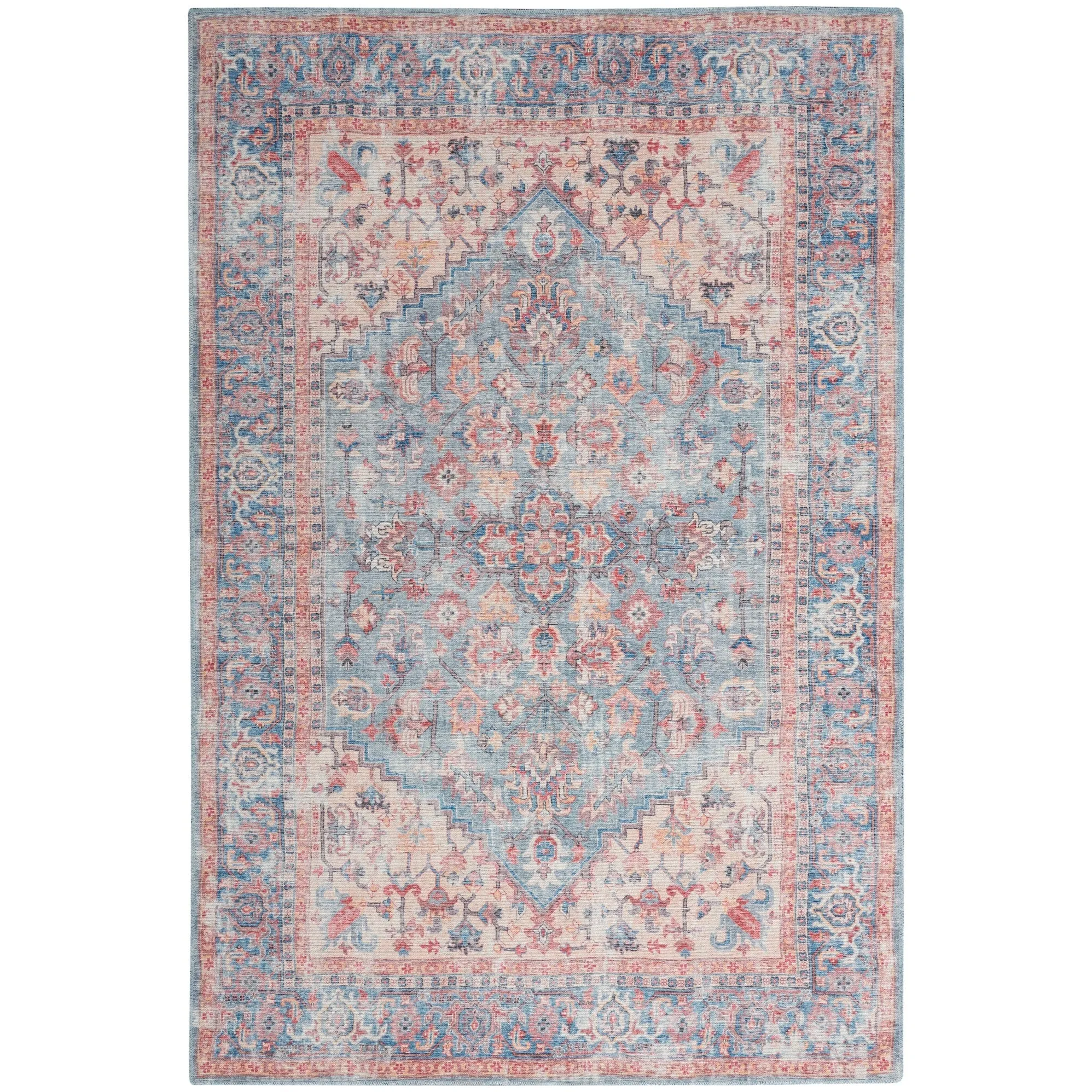 New Concept Washables Vintage Medallion Machine Washable Area Rug