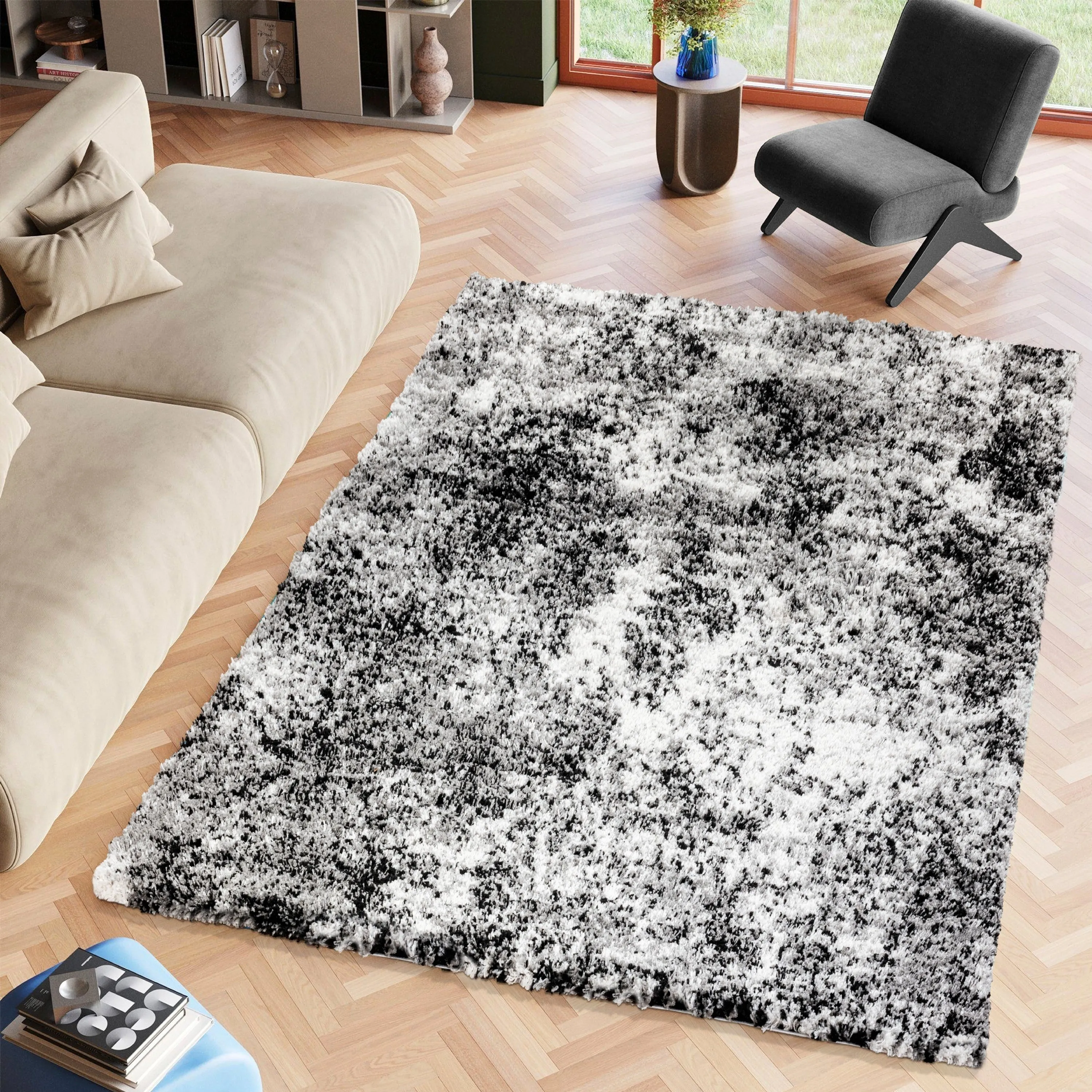 Noori Rug Lux Juno Abstract Modern 2-inch Thick Shag Rug