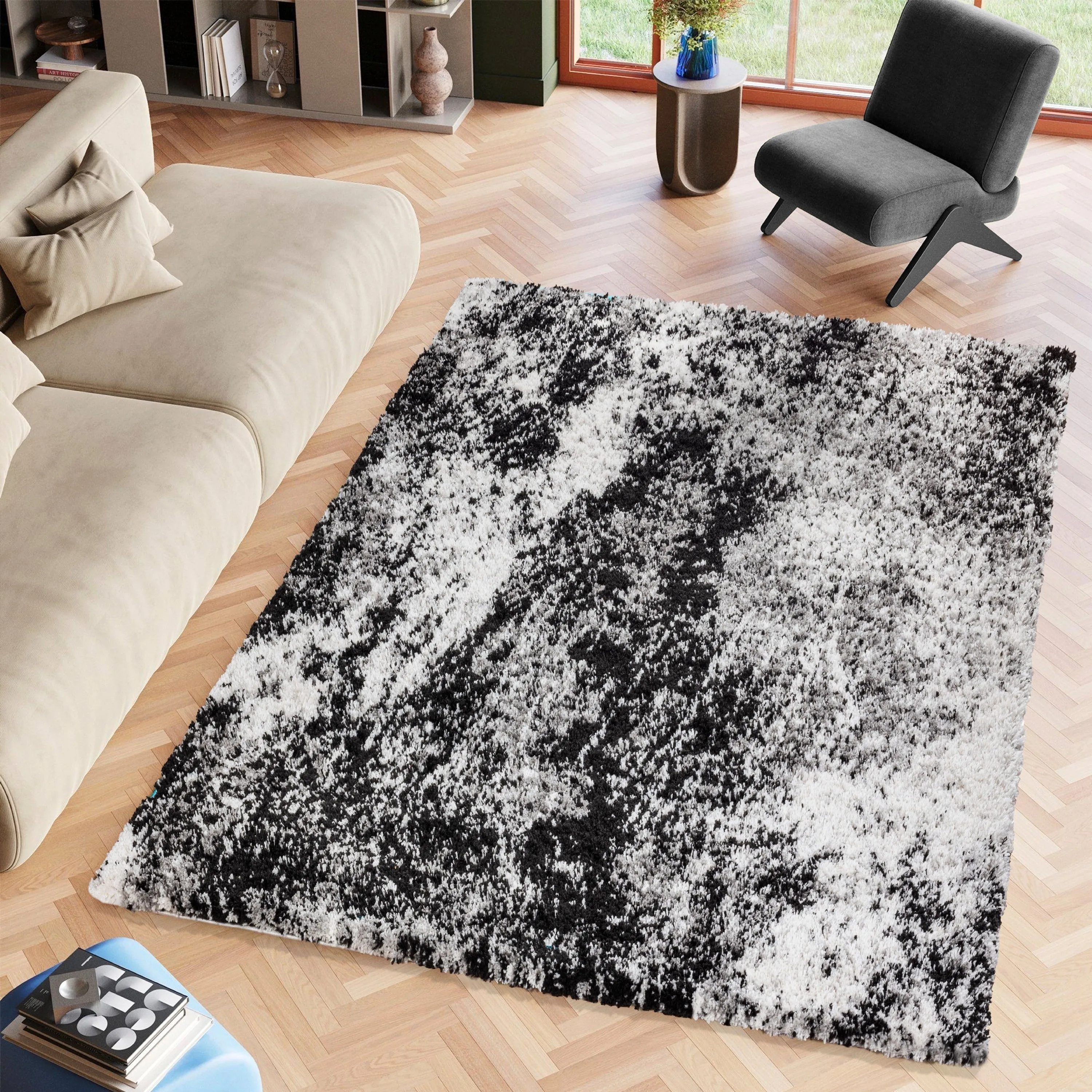 Noori Rug Lux Ridley Abstract Modern 2-inch Thick Shag Rug