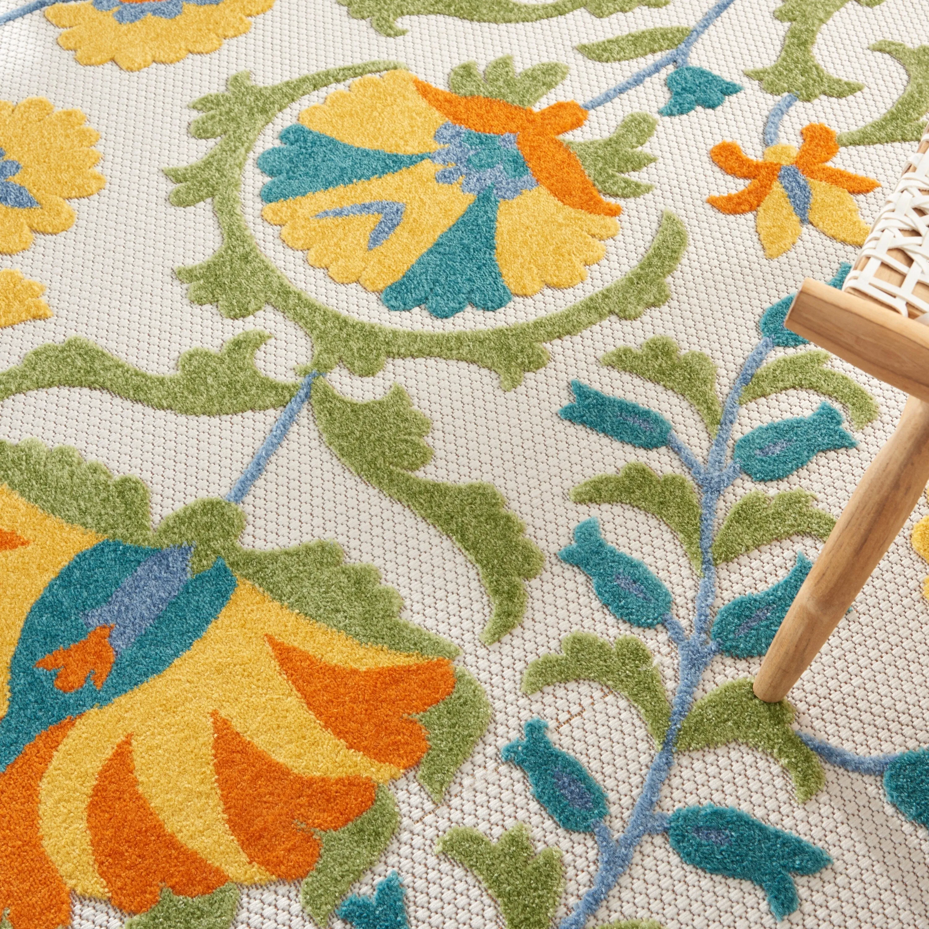 Nourison Aloha Modern Floral Vibrant Multicolored Indoor/Outdoor Area Rug