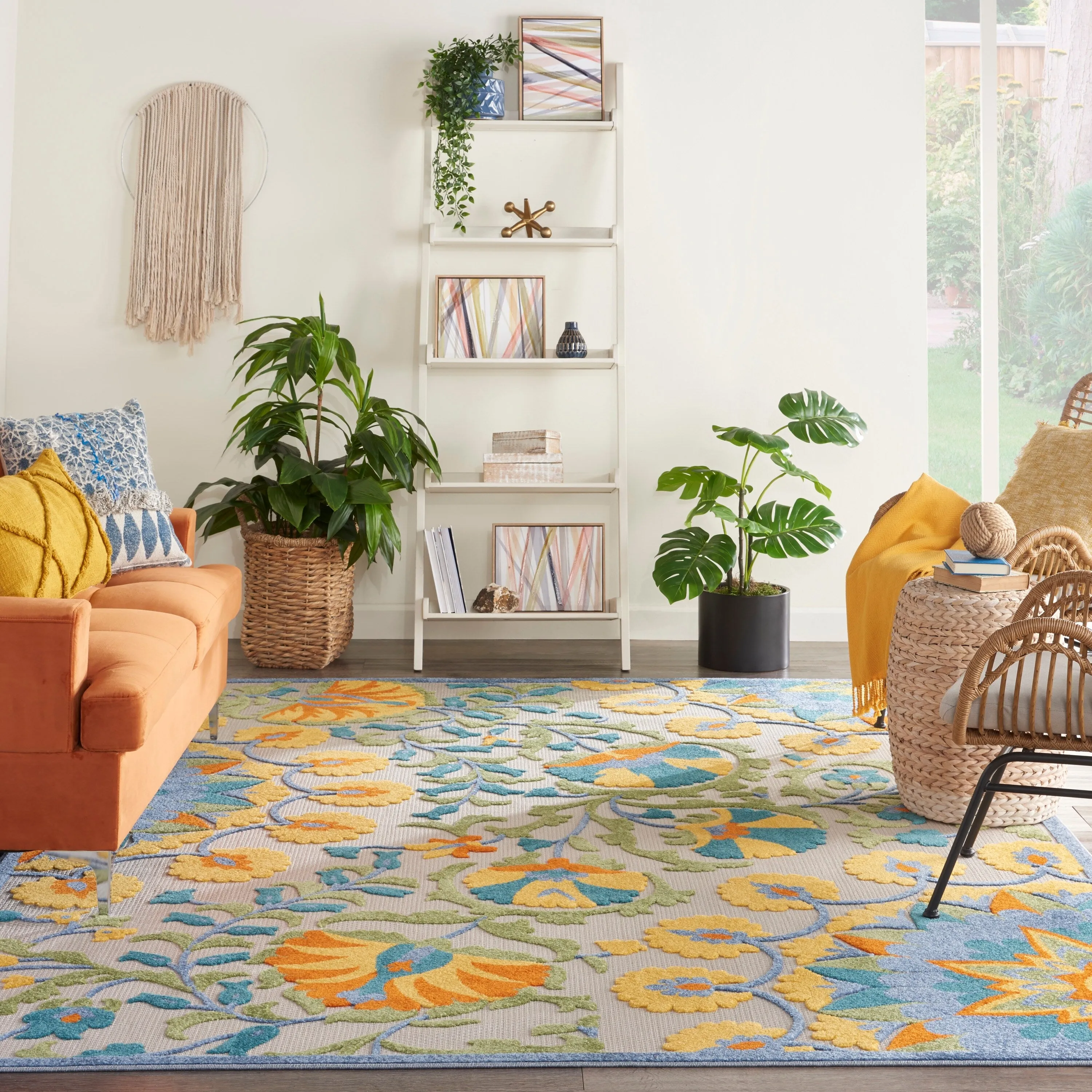 Nourison Aloha Modern Floral Vibrant Multicolored Indoor/Outdoor Area Rug