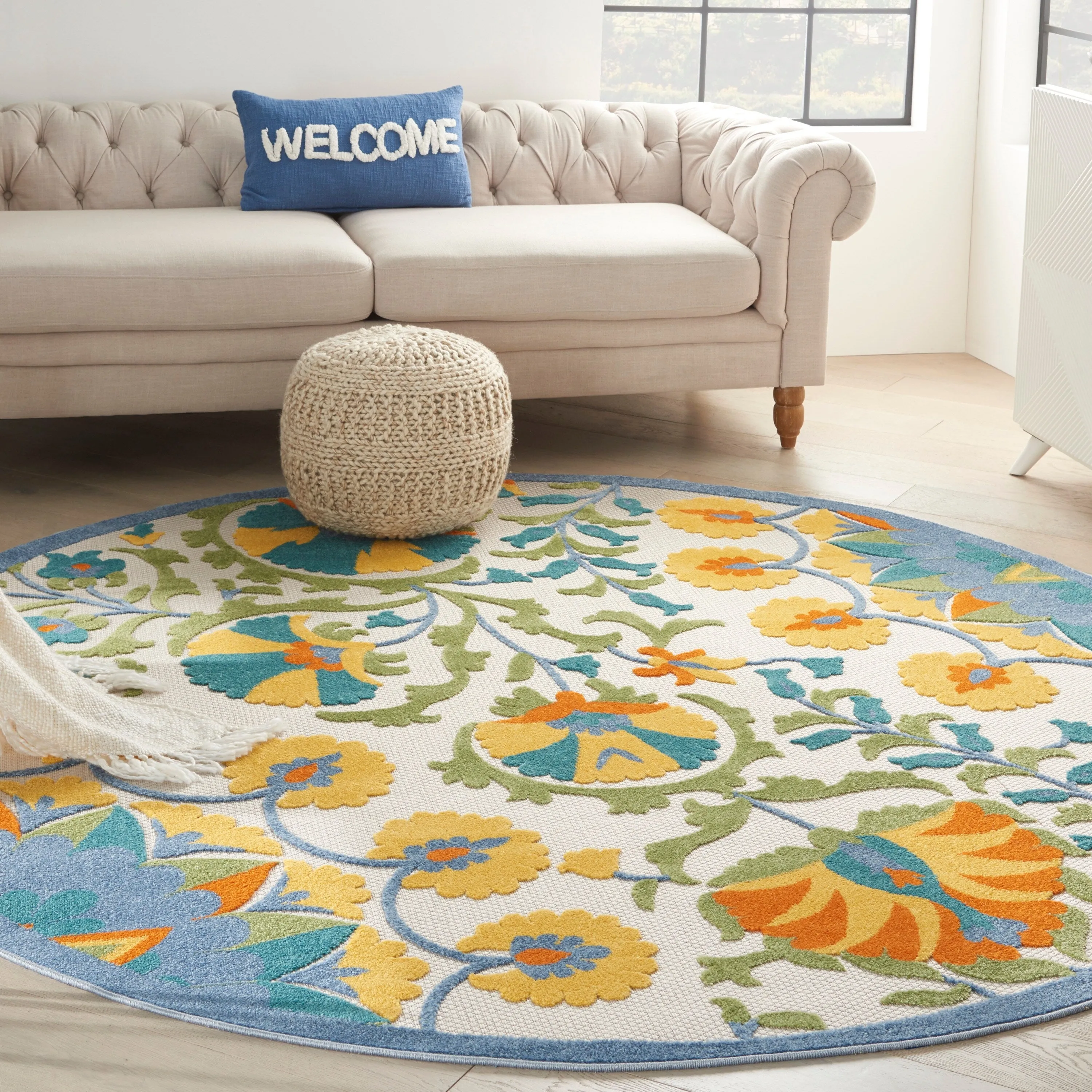 Nourison Aloha Modern Floral Vibrant Multicolored Indoor/Outdoor Area Rug