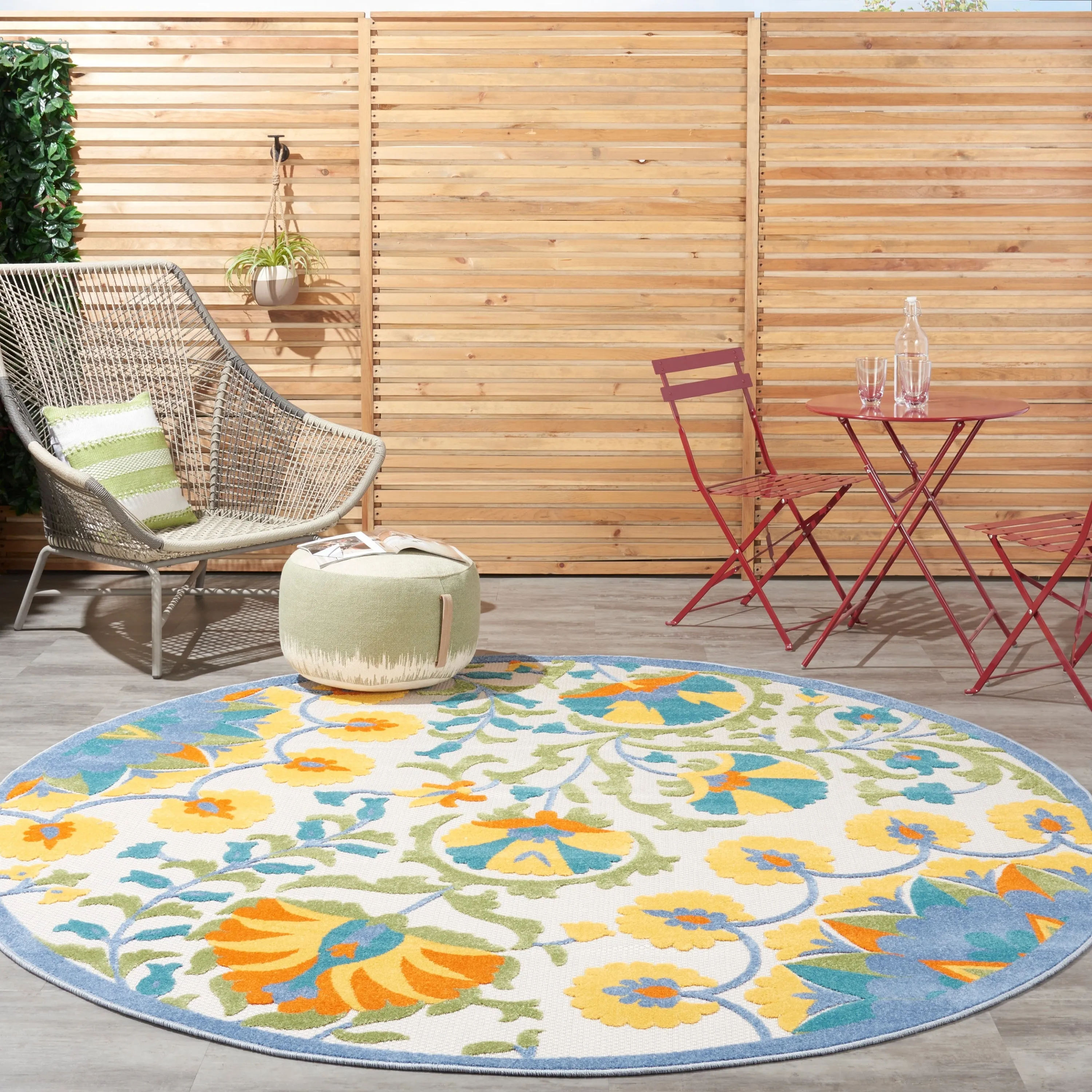 Nourison Aloha Modern Floral Vibrant Multicolored Indoor/Outdoor Area Rug