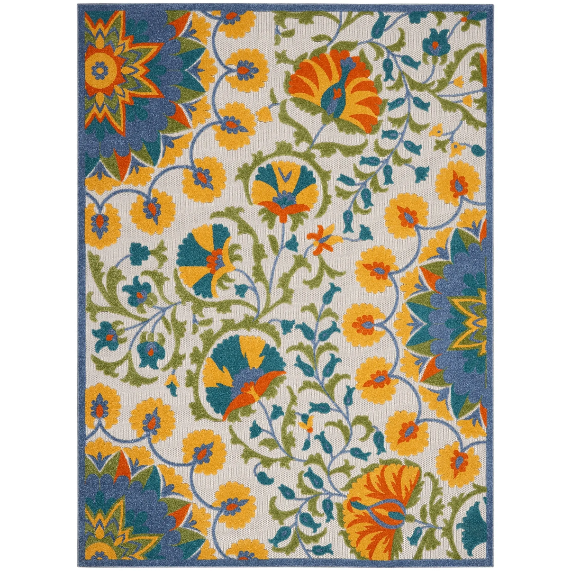 Nourison Aloha Modern Floral Vibrant Multicolored Indoor/Outdoor Area Rug