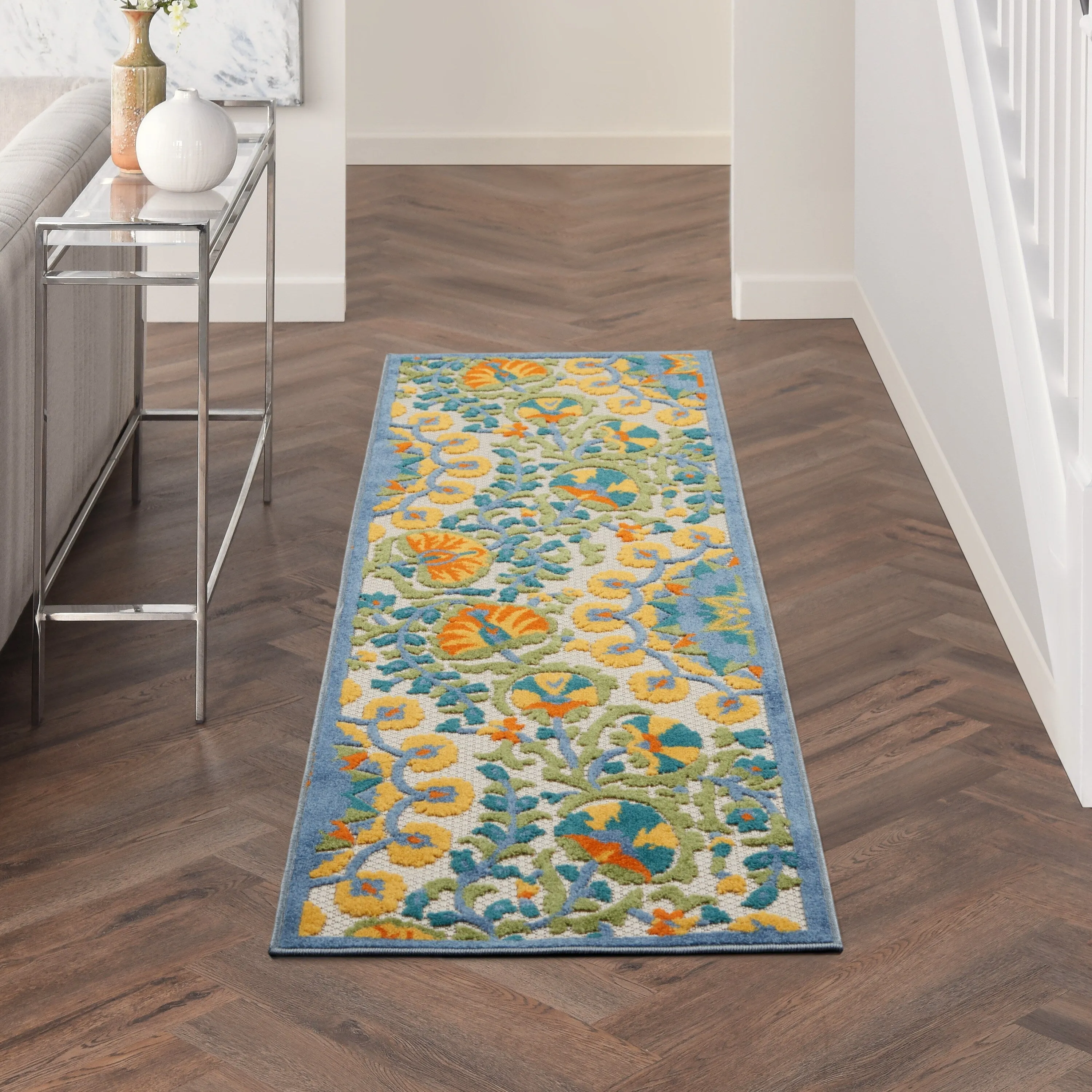 Nourison Aloha Modern Floral Vibrant Multicolored Indoor/Outdoor Area Rug