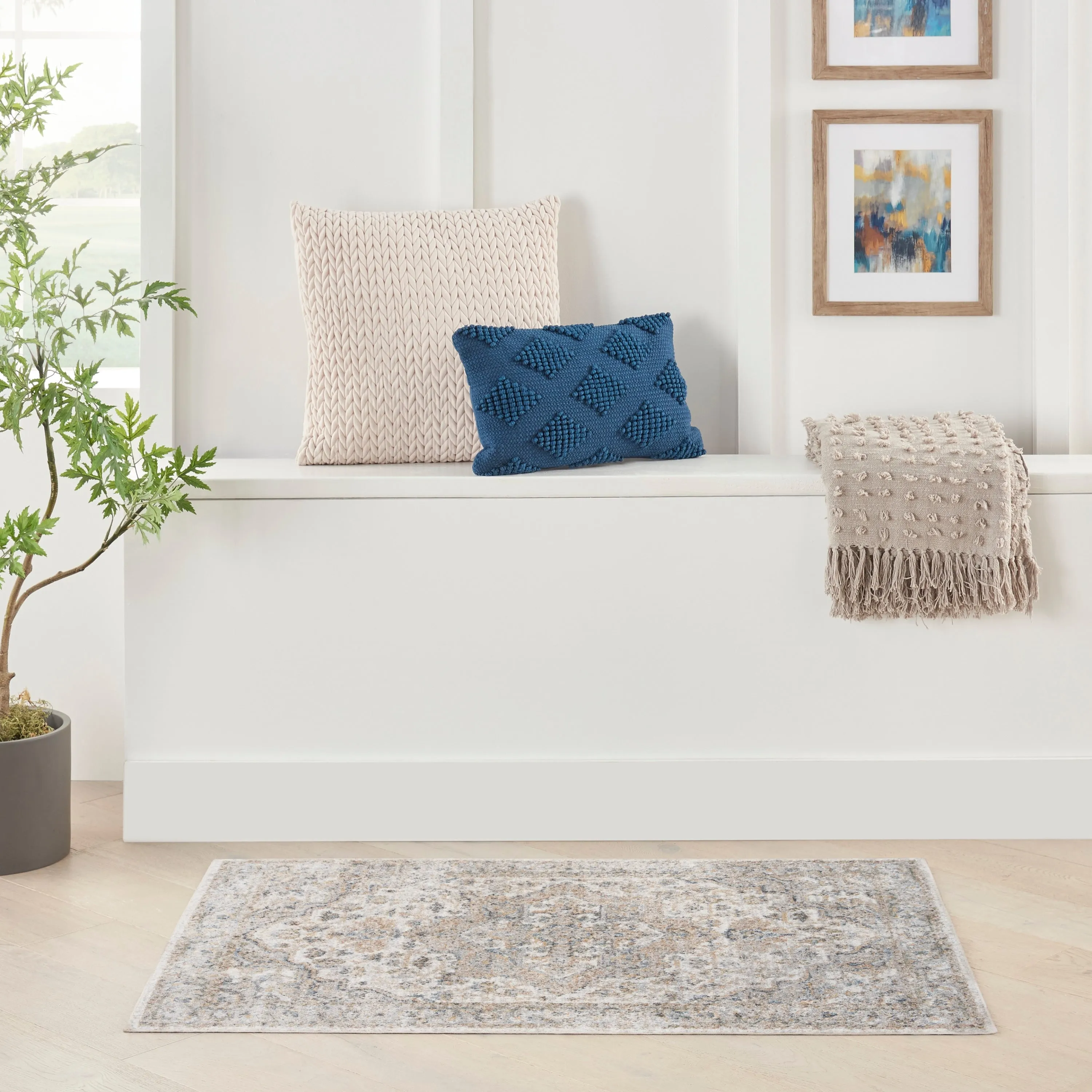 Nourison Astra Machine Washable Distressed Area Rug
