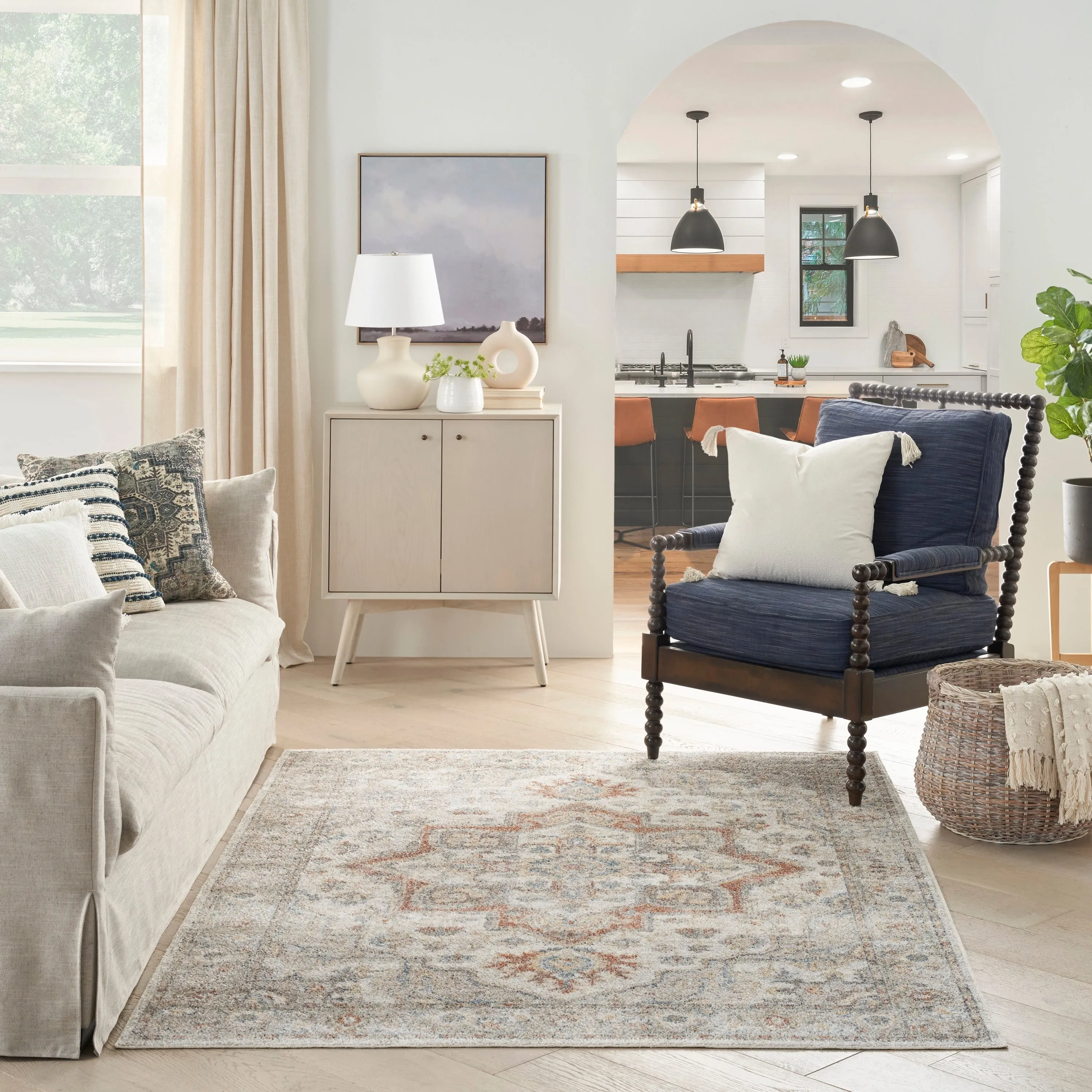 Nourison Astra Machine Washable Distressed Area Rug