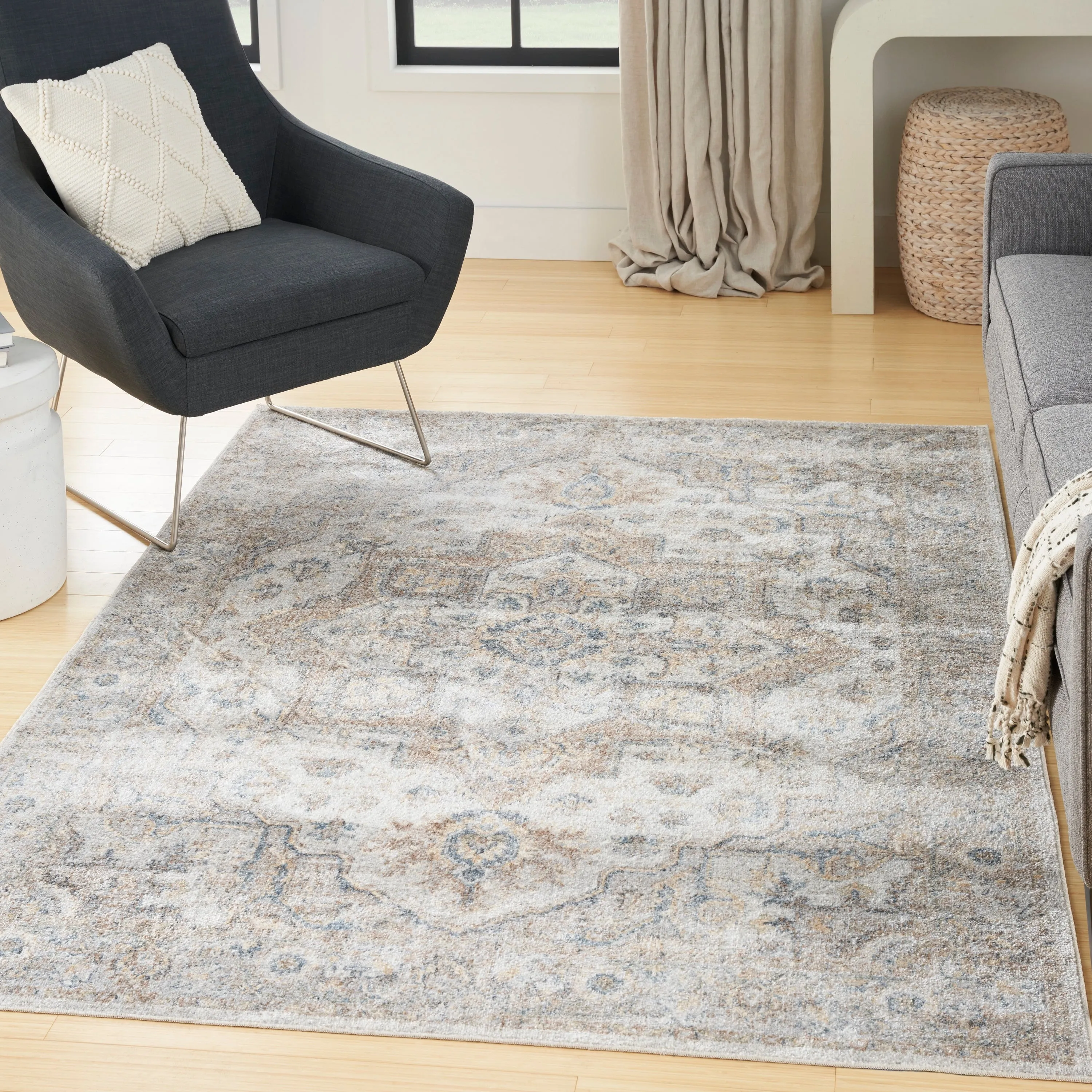 Nourison Astra Machine Washable Distressed Area Rug