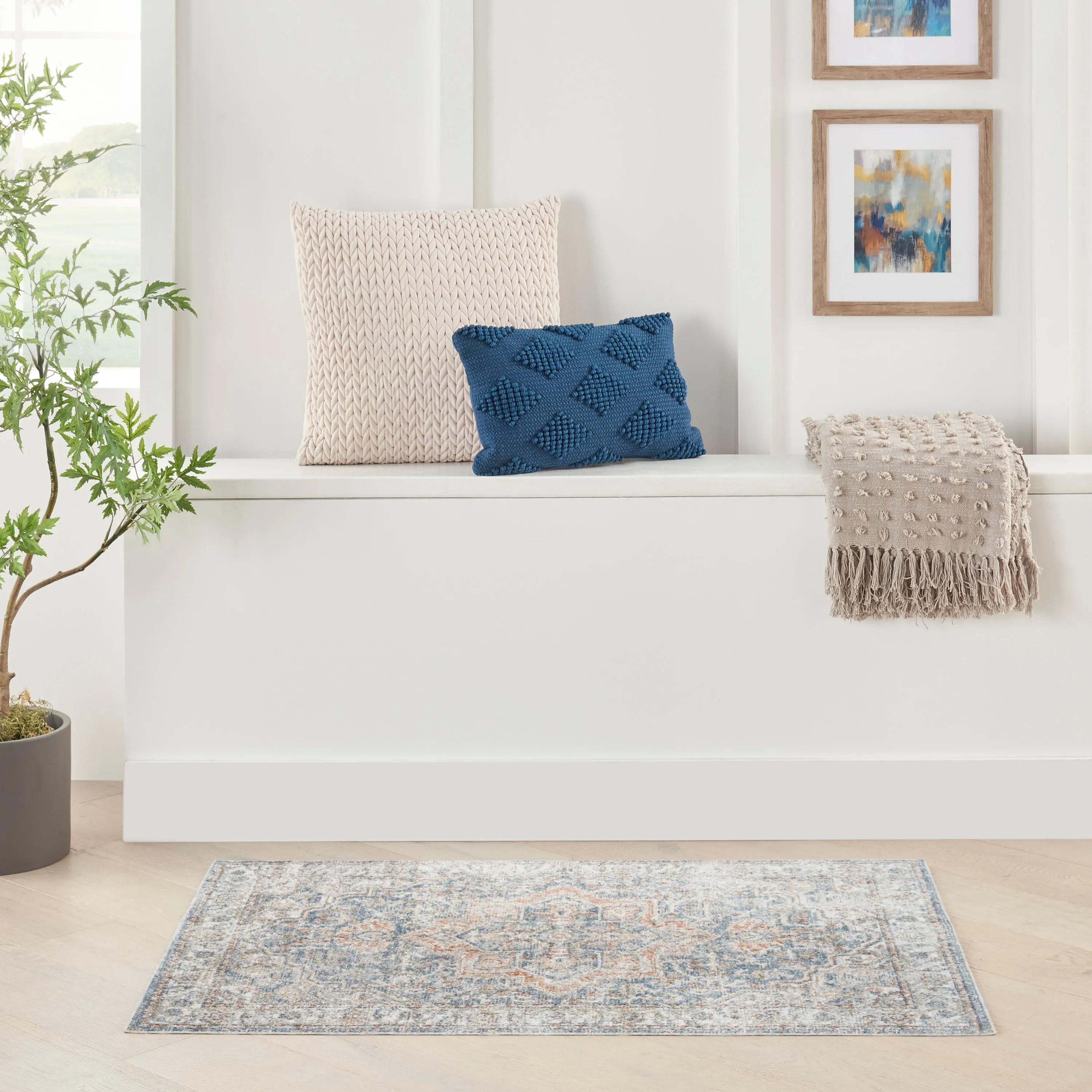 Nourison Astra Machine Washable Distressed Area Rug