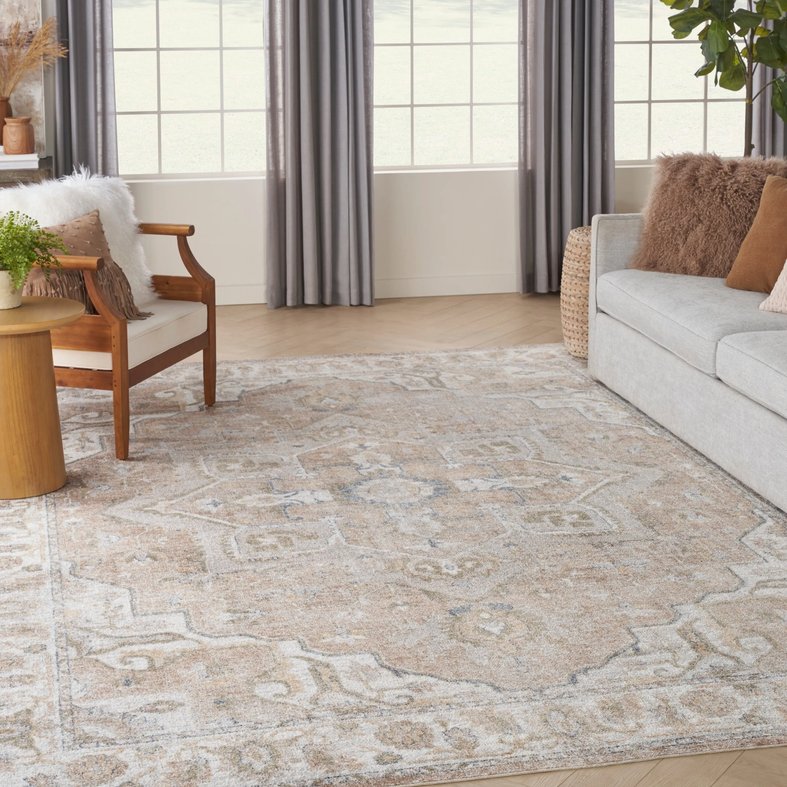 Nourison Astra Machine Washable Distressed Area Rug