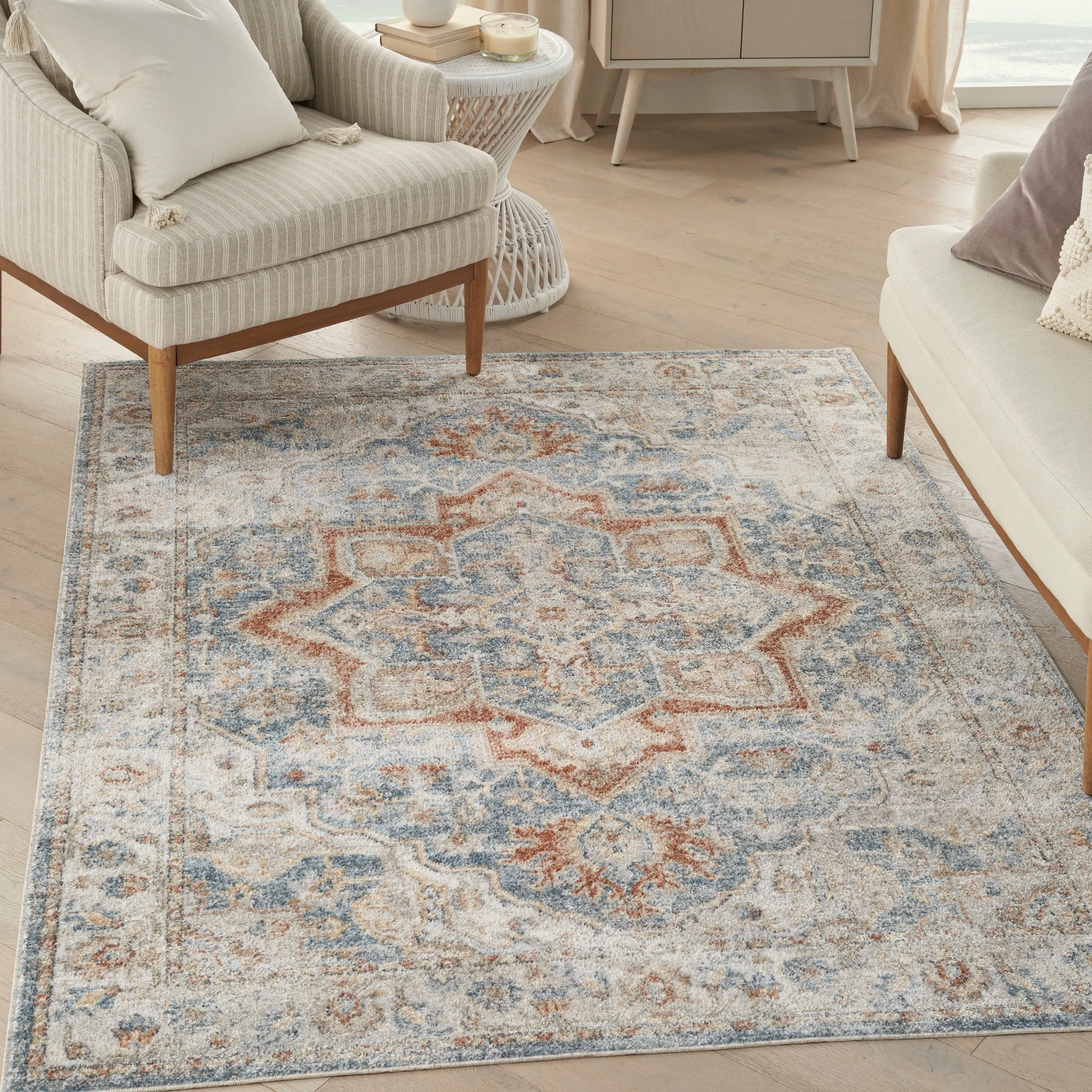 Nourison Astra Machine Washable Distressed Area Rug